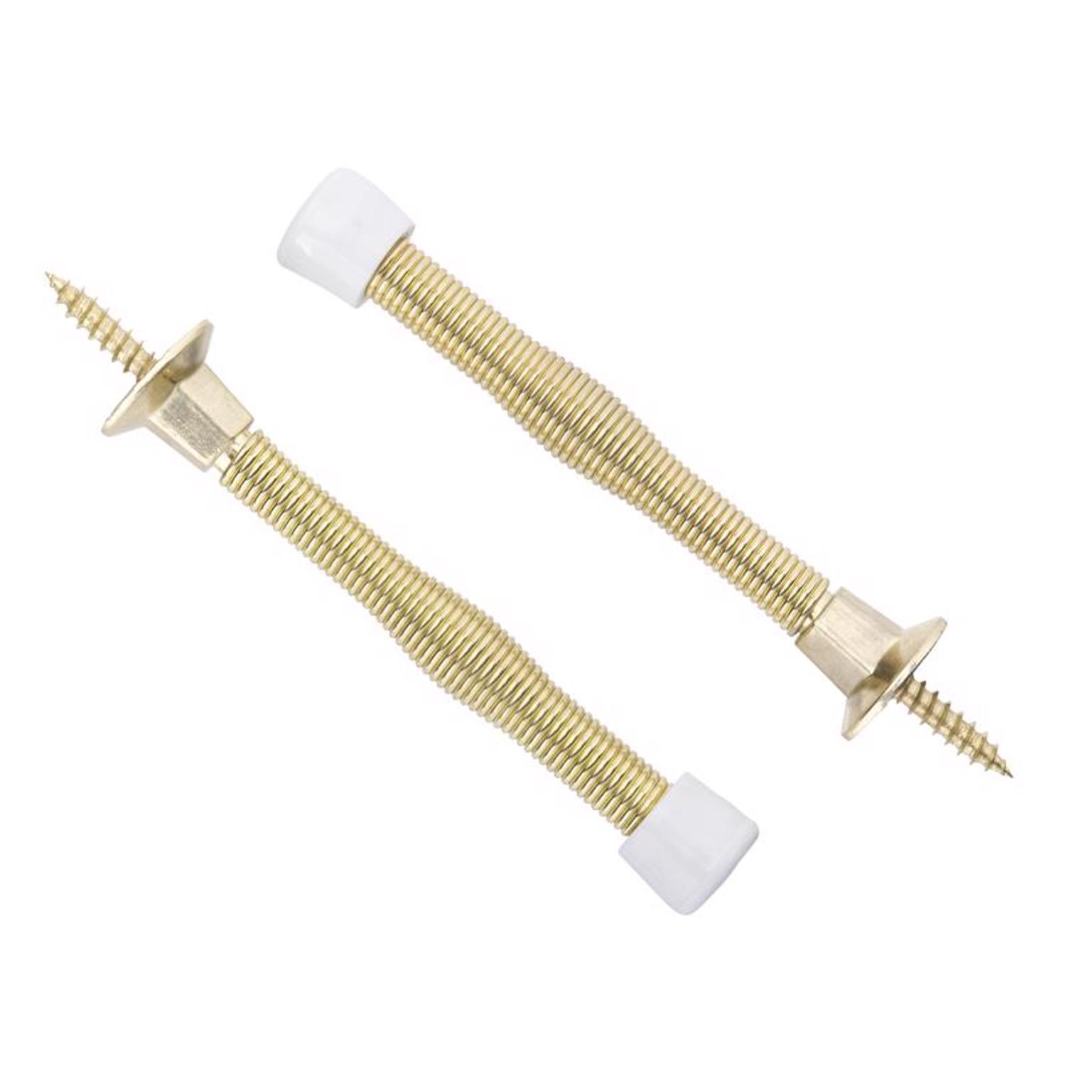 Ace 3 in. W Metal Bright Gold Spring Door Stop Mounts to door and wall 1.5 in.