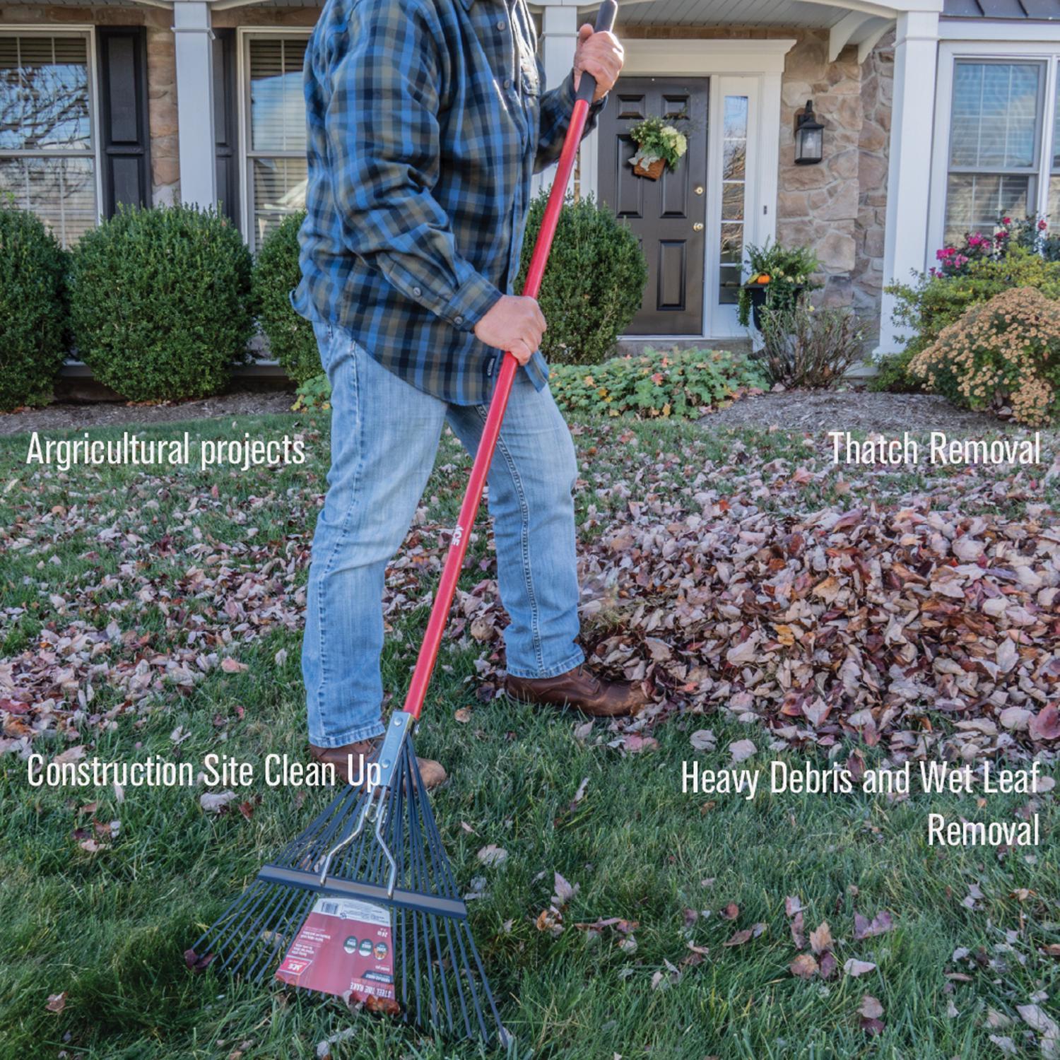 Ace 65 in. 24 Tine Steel Rake Fiberglass Handle