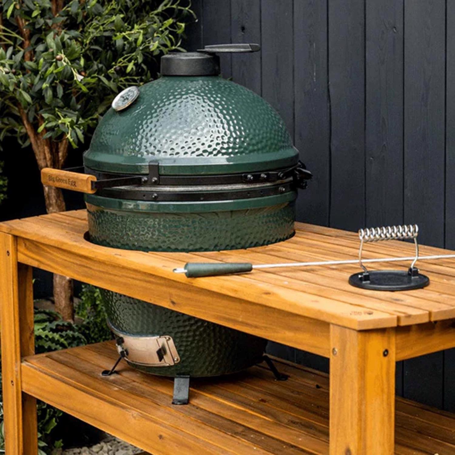 Big Green Egg Custom EGG Table Acacia Wood 31 in. H X 25 in. W X 60 in. L