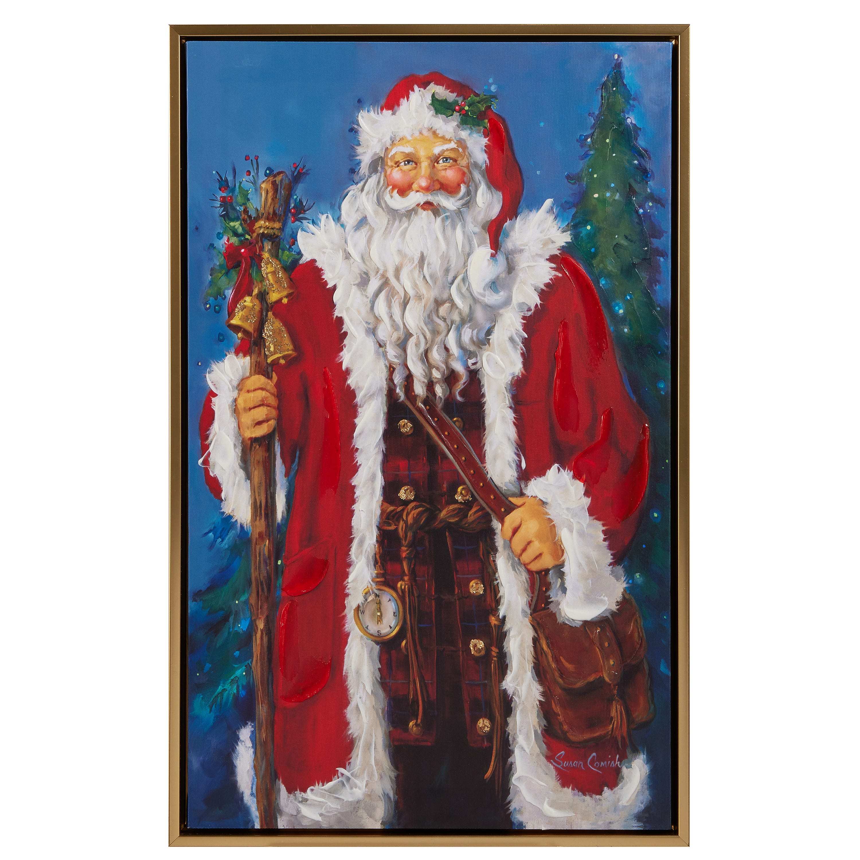 Raz Imports 21.5 in. Father Christmas Framed Wall Art