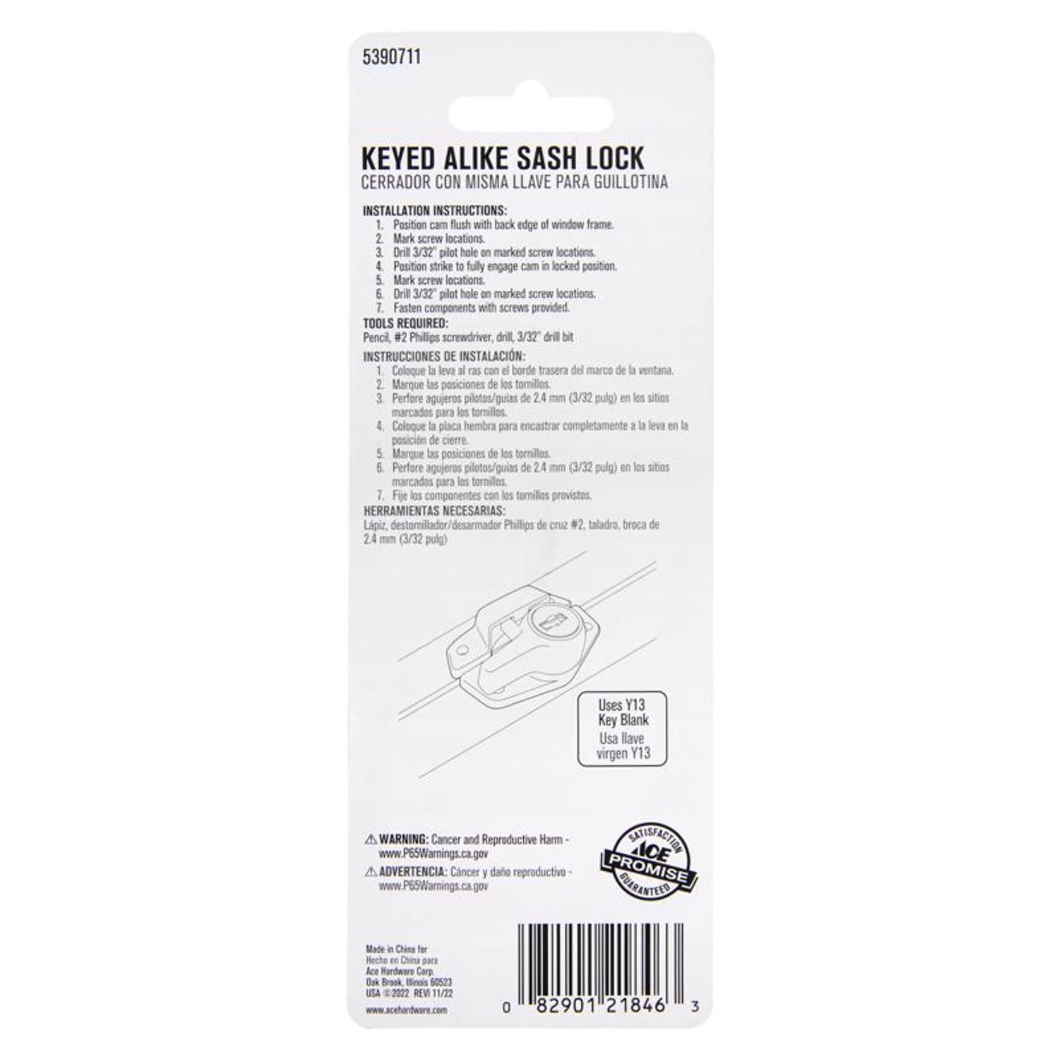 Ace Silver Die-Cast Zinc Window Lock 1 pk