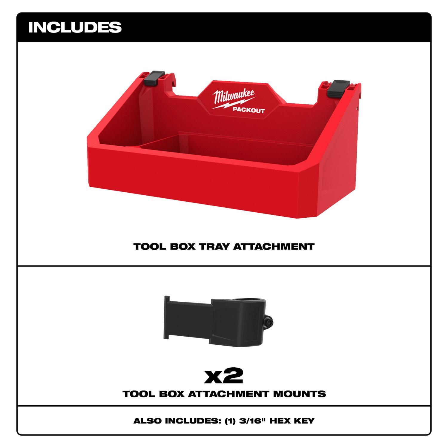 Milwaukee Packout 3.3 in. W X 5.2 in. H Tool Box Attachment Tool Tray Black/Red