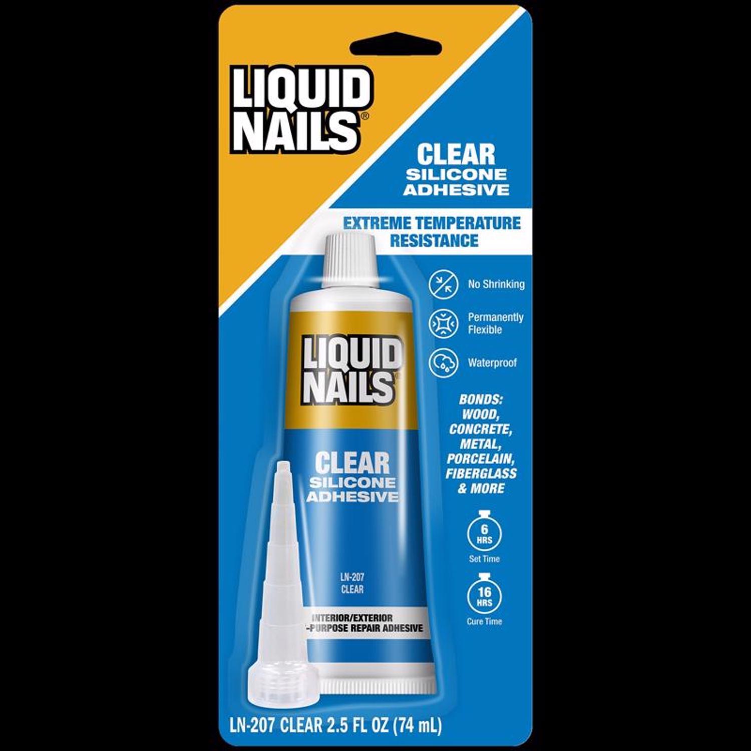 Liquid Nails Clear Small Projects High Strength Silicone Clear Adhesive 2.5 oz