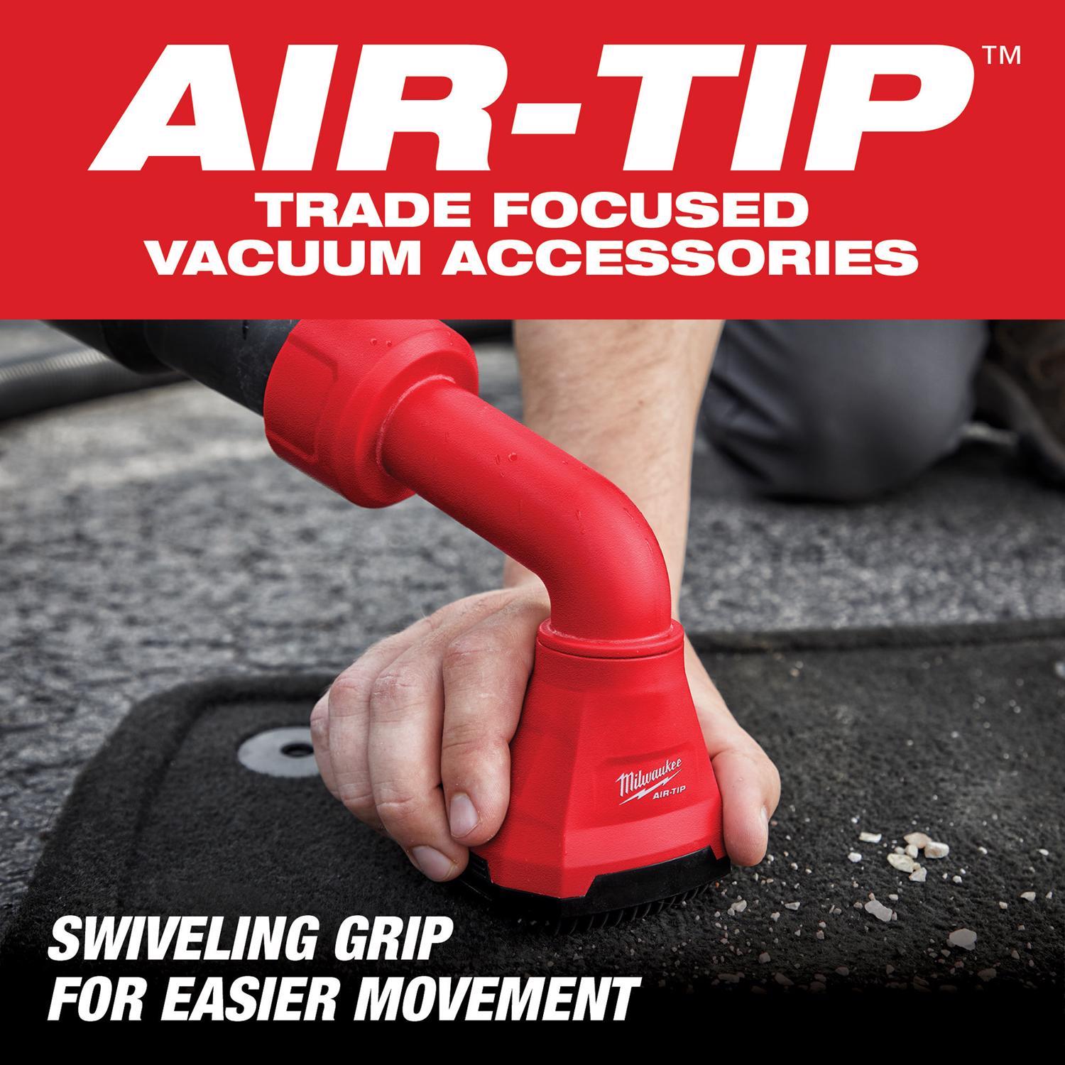Milwaukee AIR-TIP 1-1/4 in. - 2-1/2 in. Shop Swiveling Palm Brush Wet/Dry Vac Brush Kit 5 pc