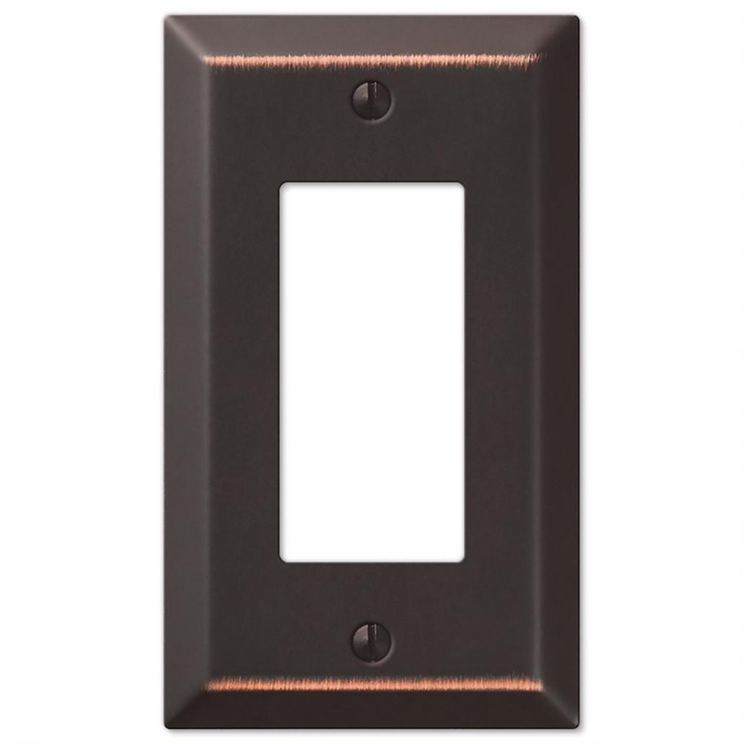 Amerelle Century Aged Bronze 1 gang Stamped Steel Decorator Wall Plate 1 Pack