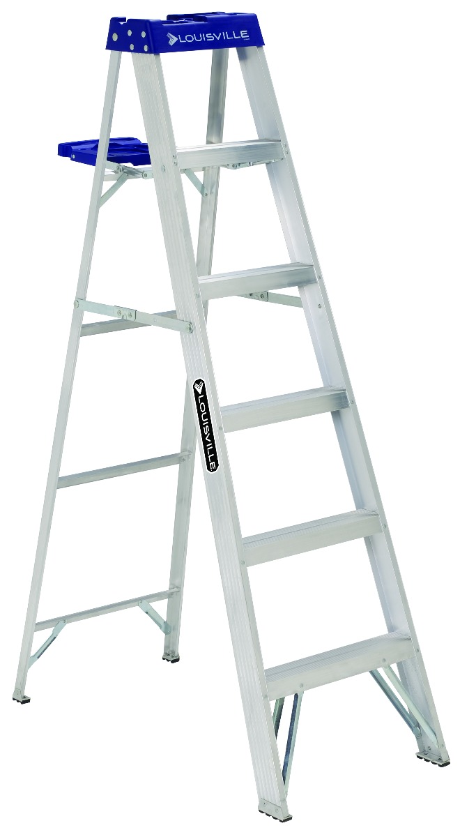 6 ft Louisville AS2106 Aluminum Step Ladder, Type I, 250 lb Load Capacity
