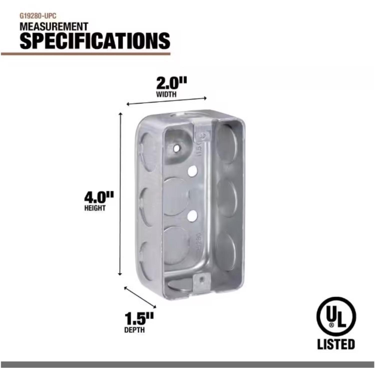 Southwire Old Work Rectangle Steel 1 gang Box Mount