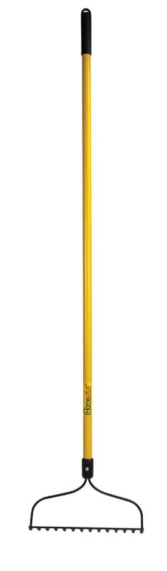 Home Plus+ 61 in. 14 Tine Steel Bow Rake Fiberglass Handle