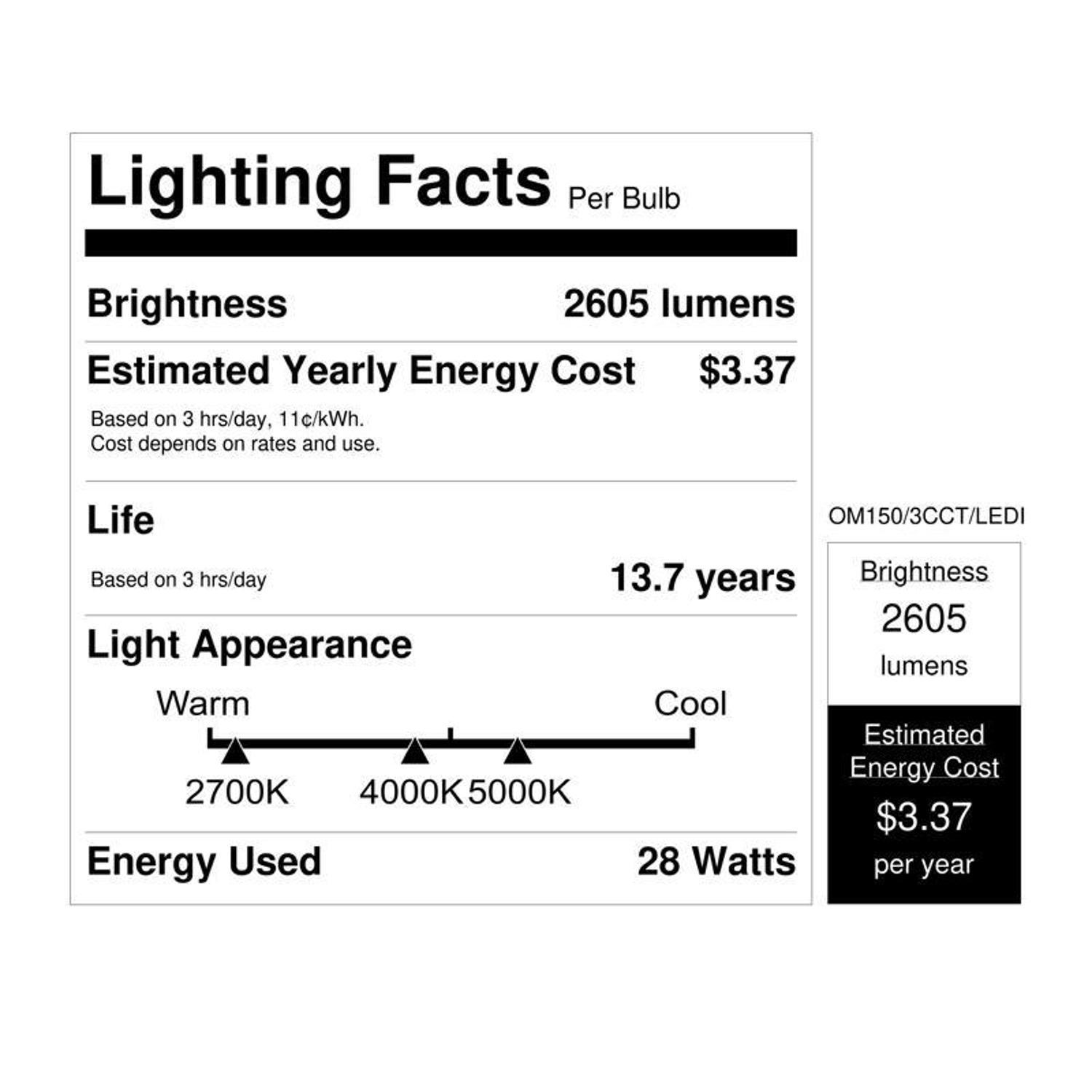 Feit A21 E26 (Medium) Smart-Enabled LED Bulb Adjustable White 150 Watt Equivalence 1 pk