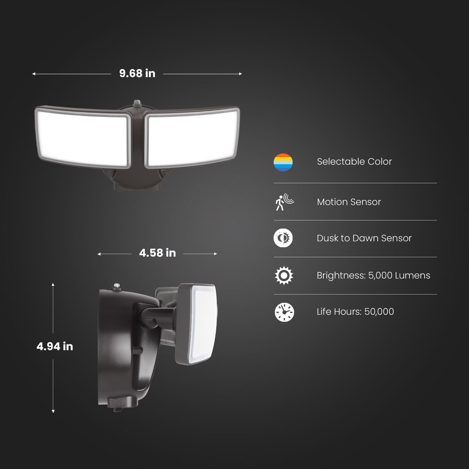 Feit Motion-Sensing Hardwired LED Bronze Security Light