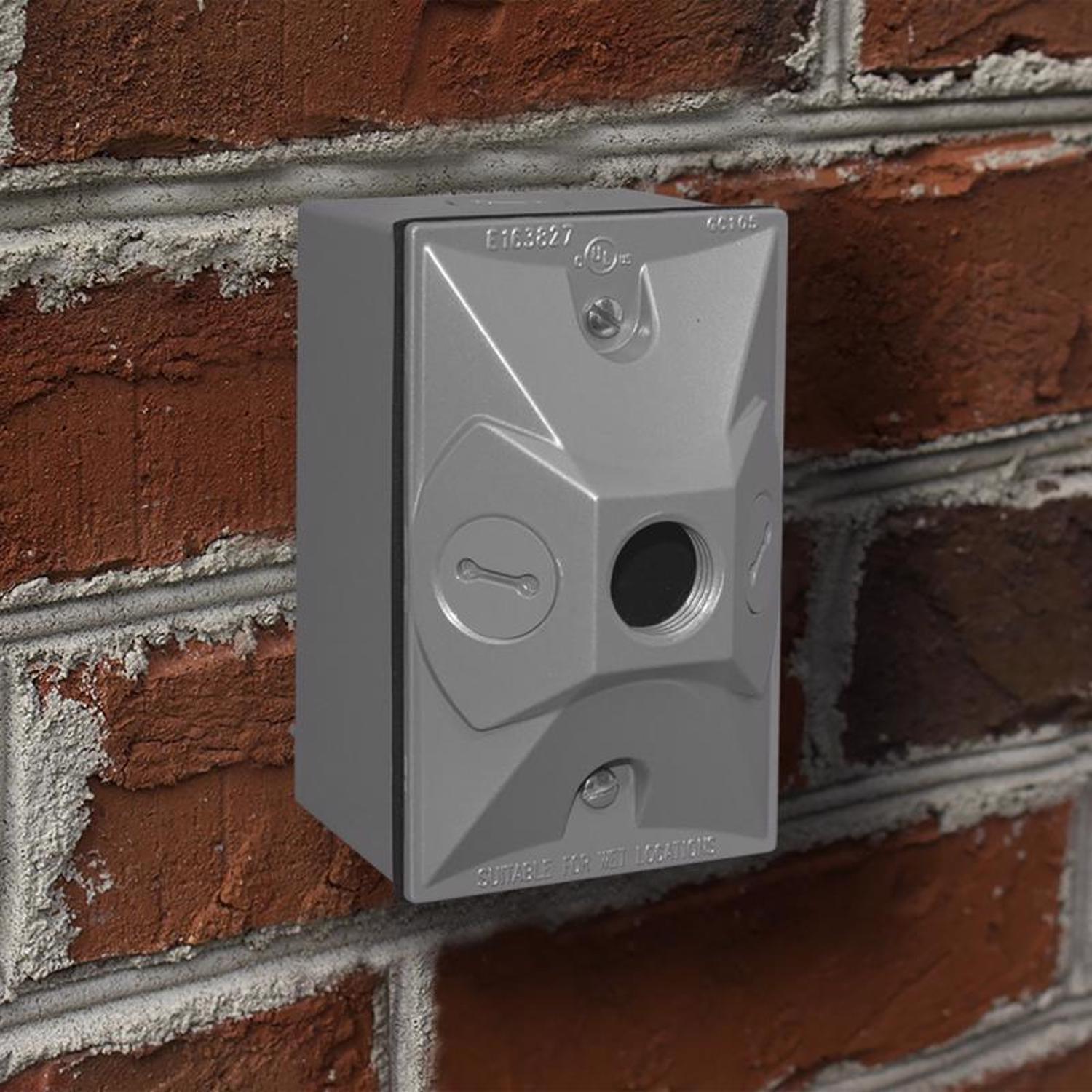 Sigma Engineered Solutions Rectangle Metal 1 gang 4.61 in. H X 2.85 in. W Lampholder Cover