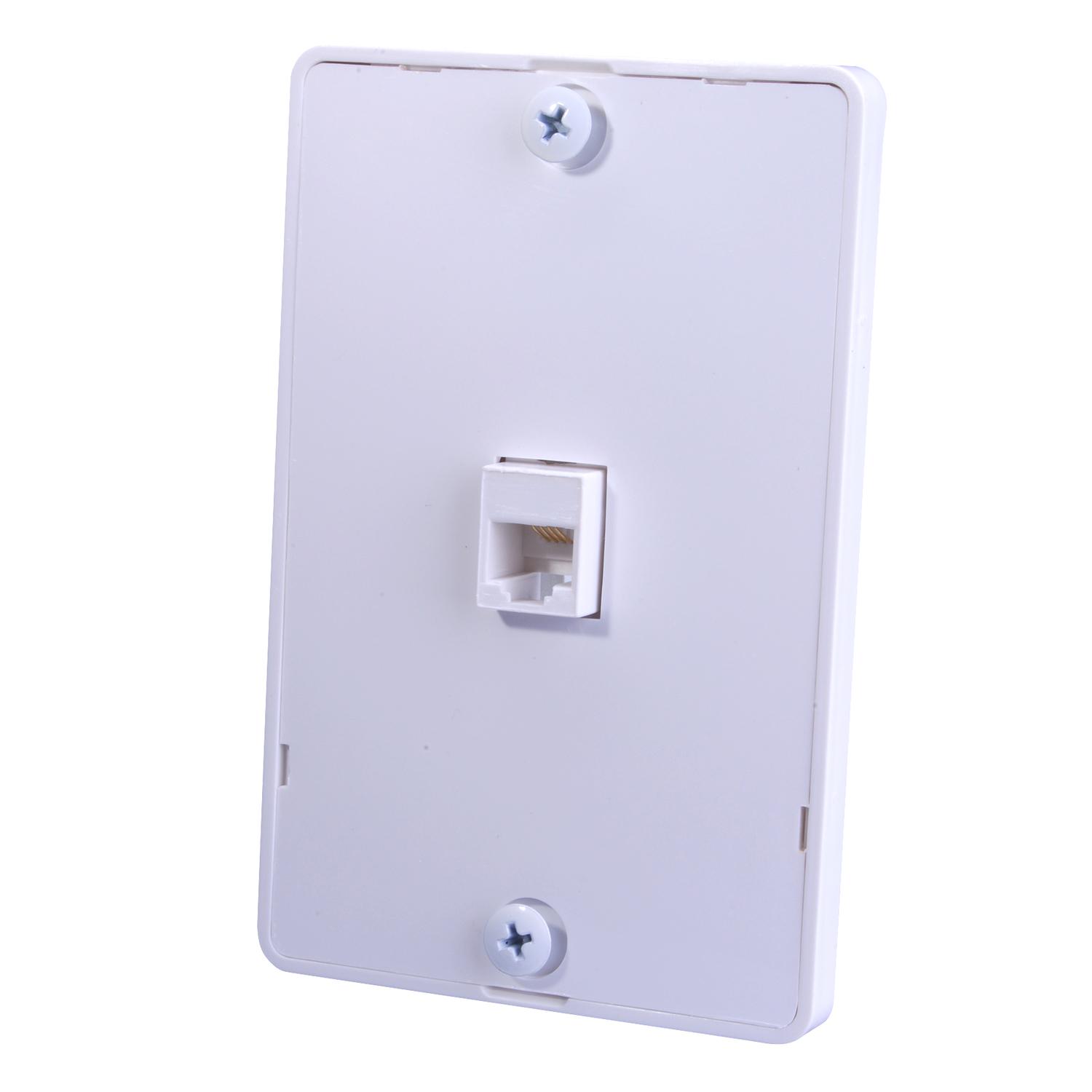 Monster Just Hook It Up White 1 gang Plastic Telephone Wall Plate 1 pk