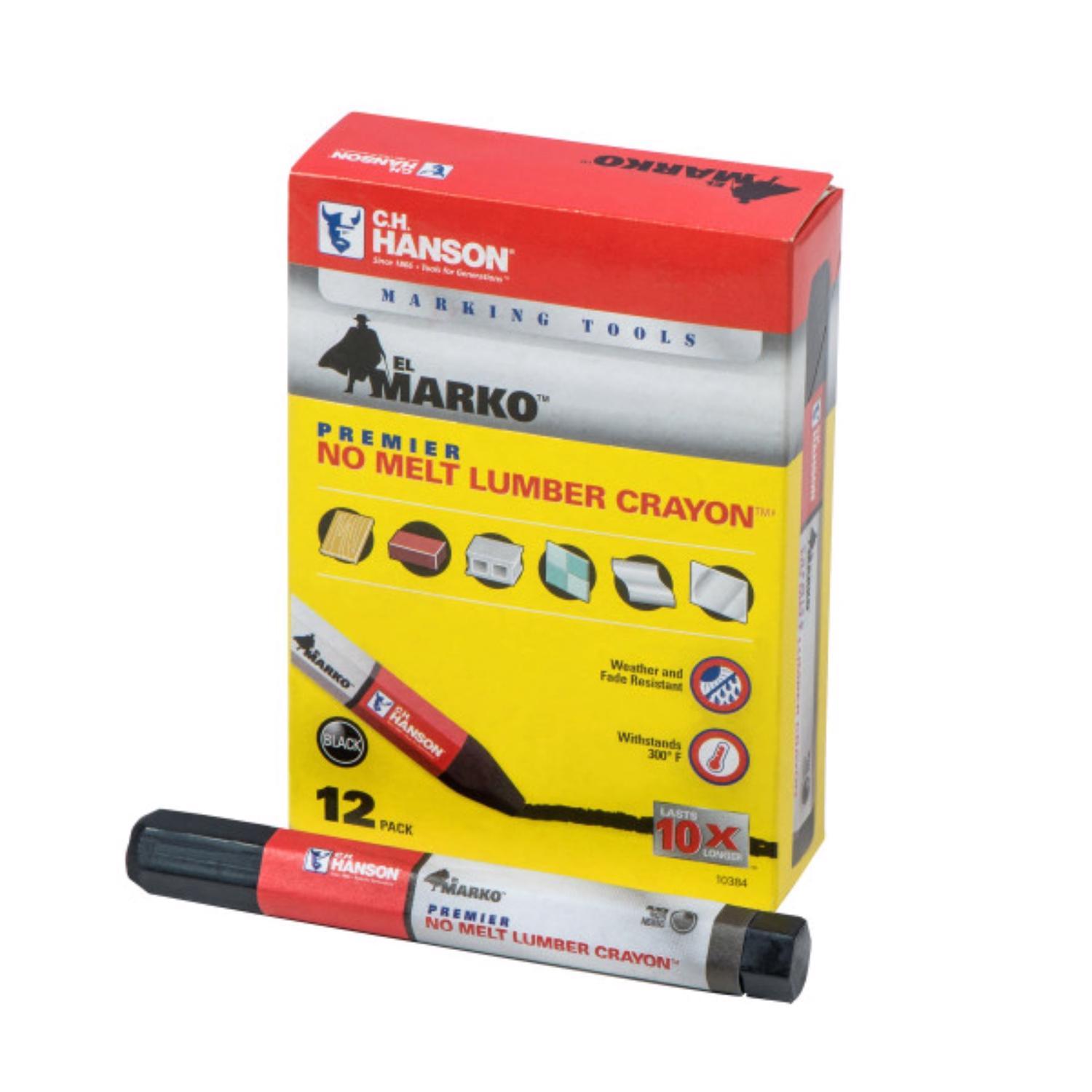 C.H. Hanson 4.5 in. L Lumber Crayon Black 1 pc