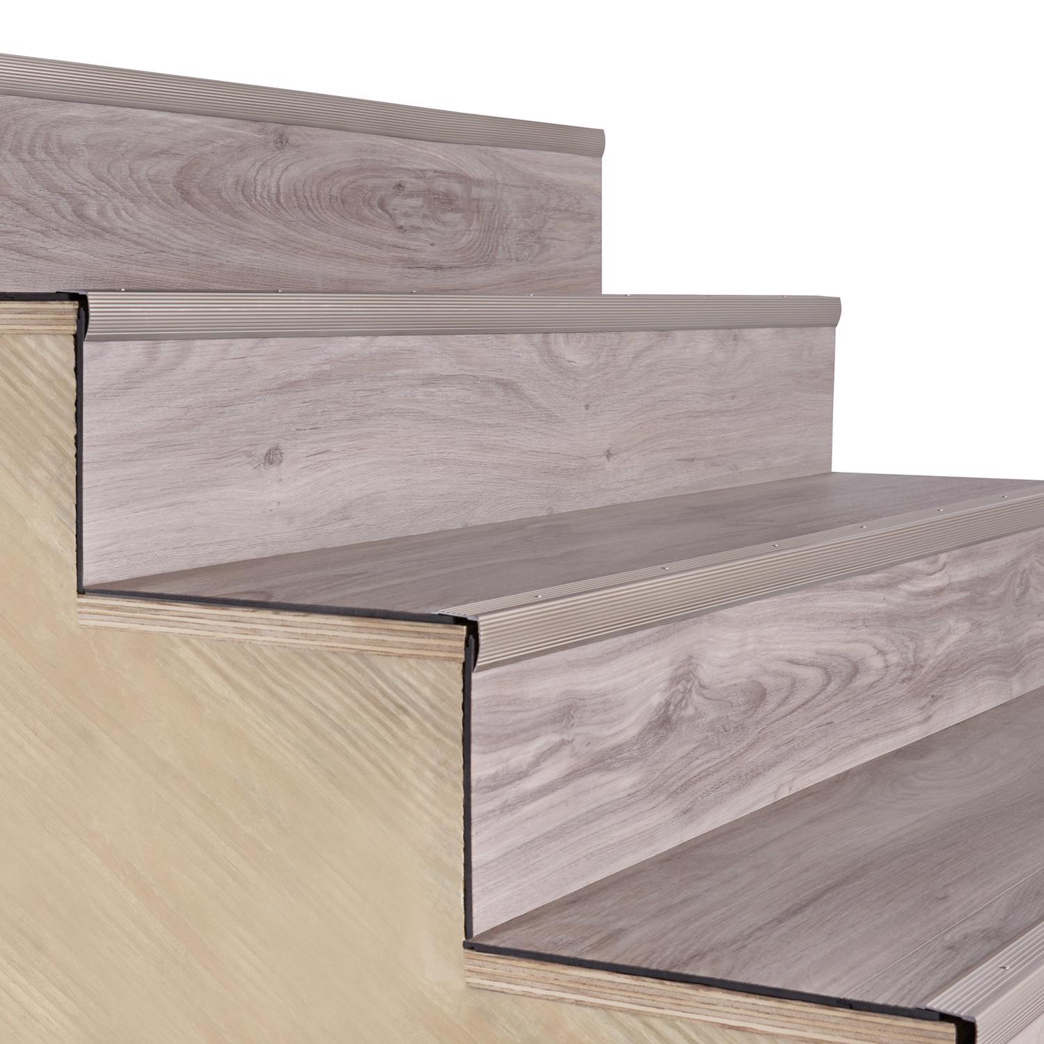 M-D Building Products 1.125 in. H X 1.125 in. W X 72 in. L Pewter Silver Aluminum Stair Edge