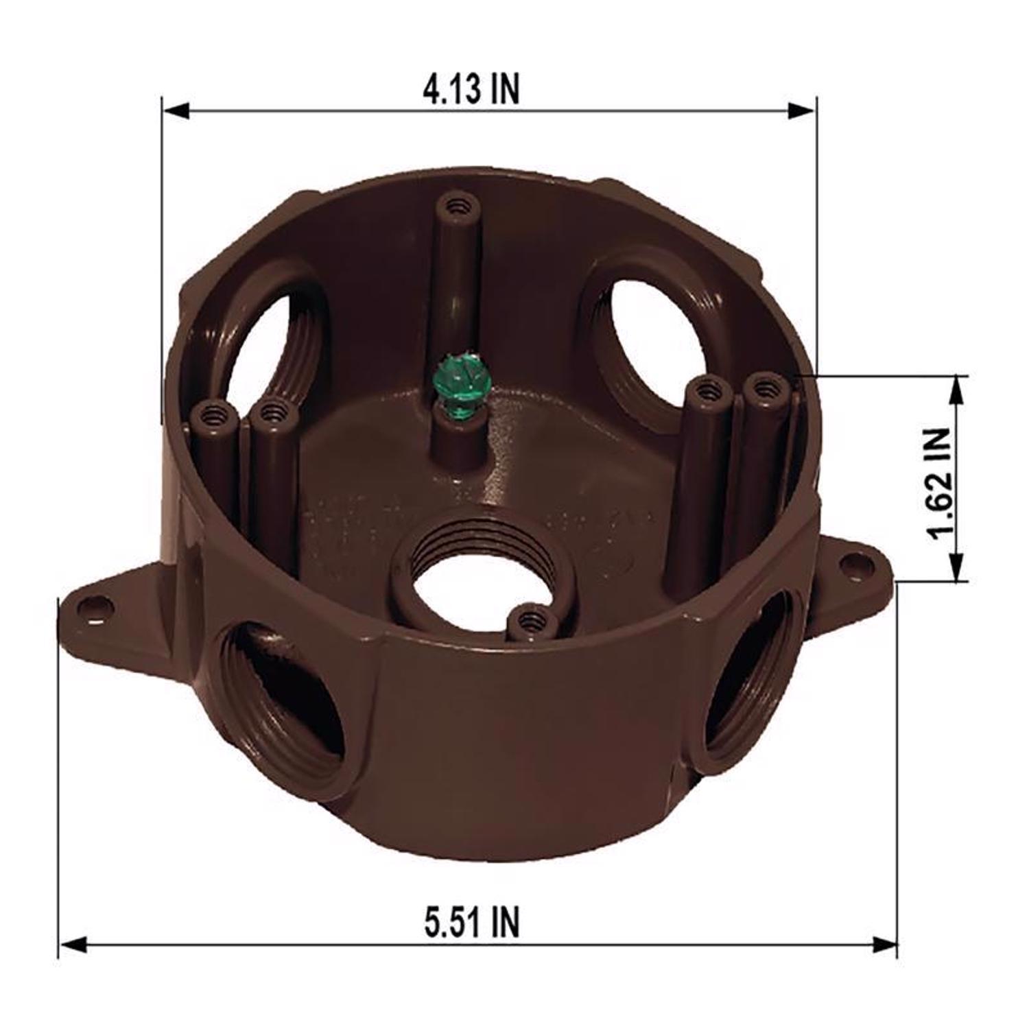 Sigma Engineered Solutions New Work 16 cu in Round Metallic Weatherproof Box Bronze