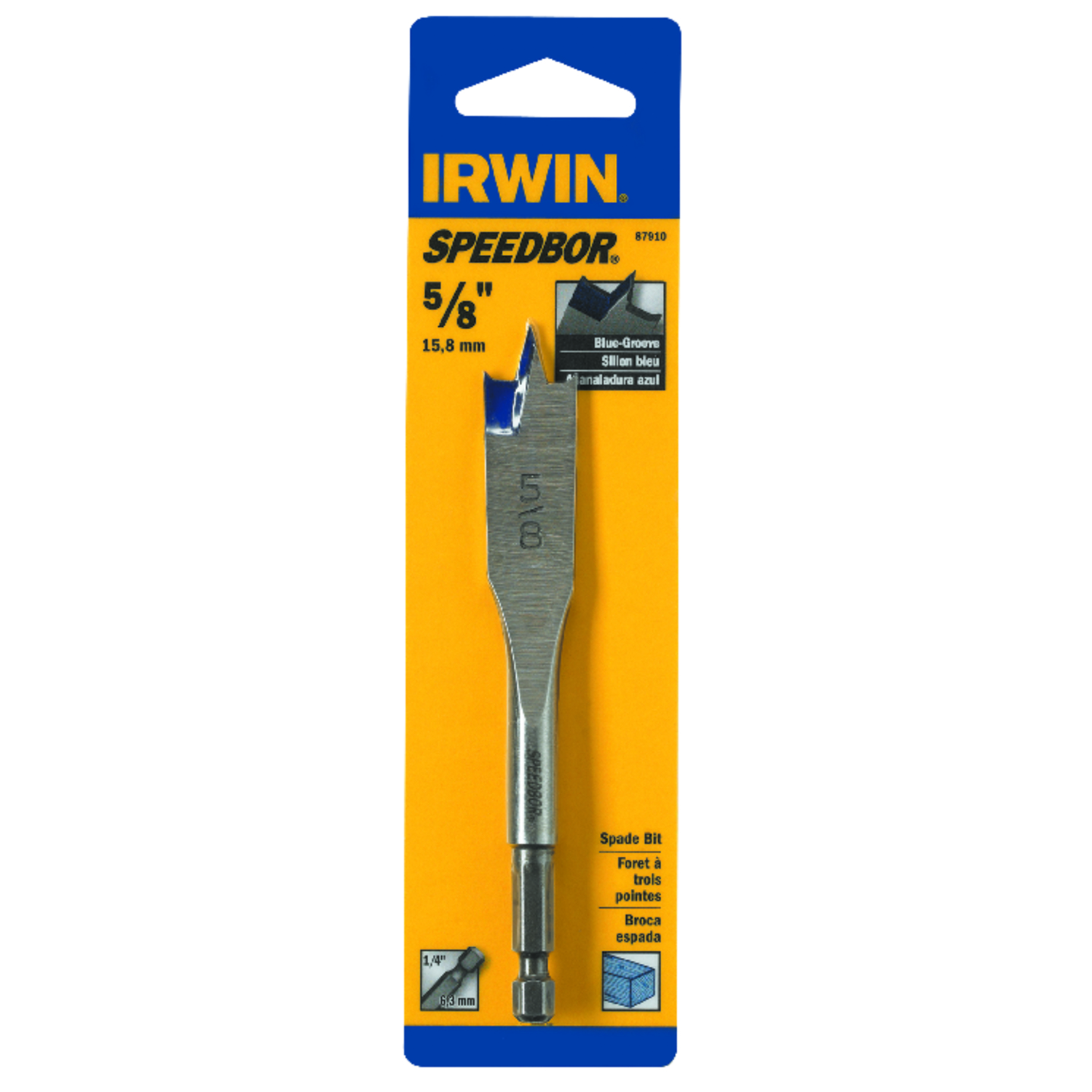 Irwin Speedbor 5/8 in. X 4 in. L Carbon Steel Wood Boring Bit 1 pc