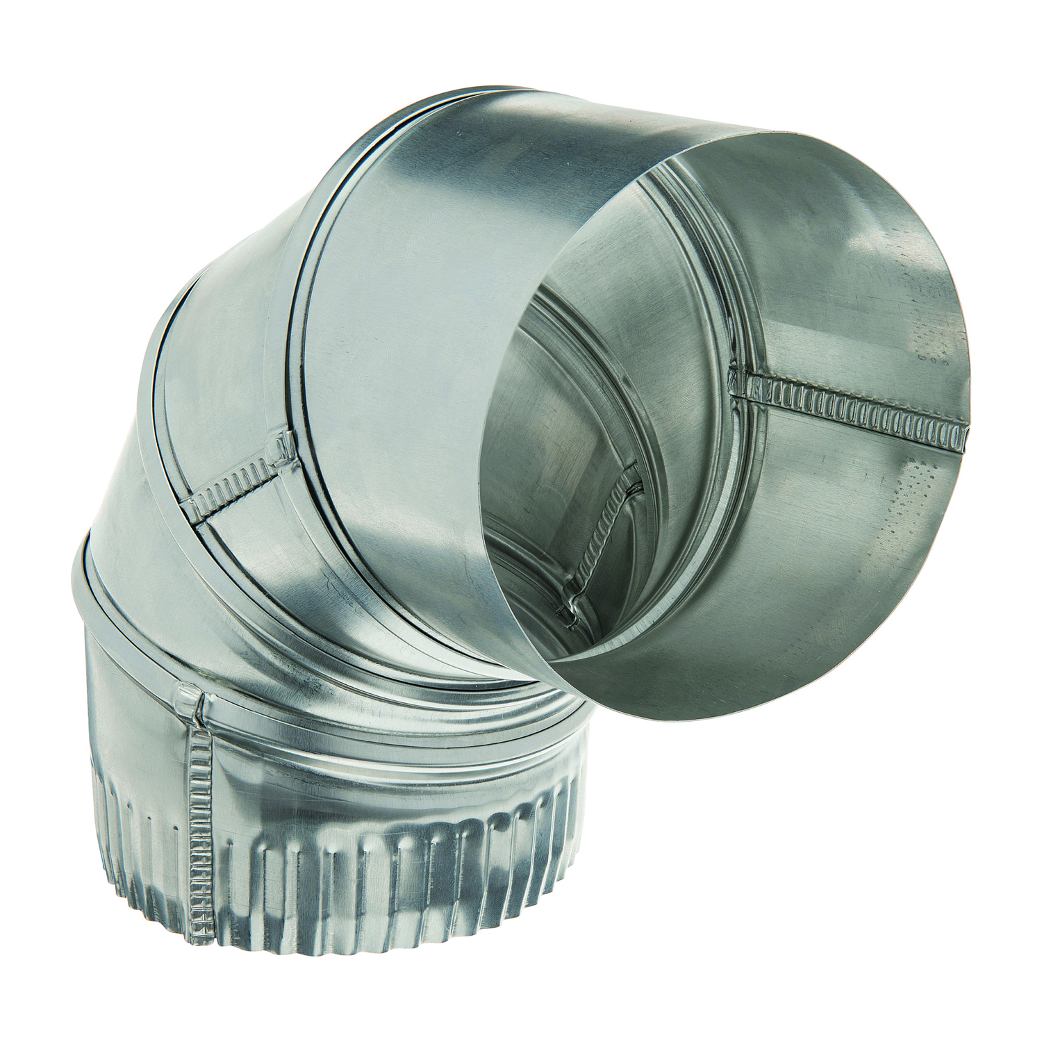Deflect-O 4 in. L X 4 in. D Silver Aluminum Vent Elbow