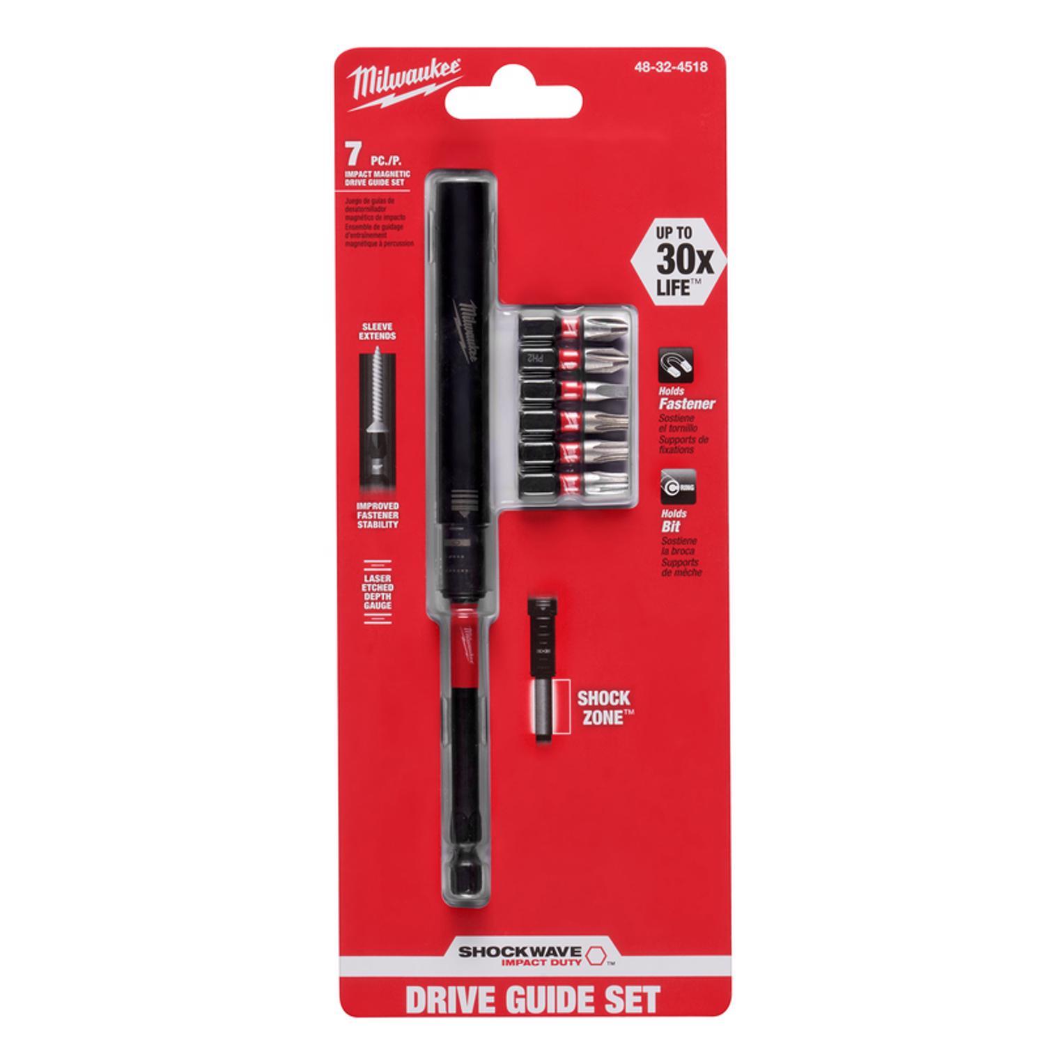 Milwaukee Shockwave Assorted 6 in. L Magnetic Drive Guide and Bit Set Alloy Steel 7 pc