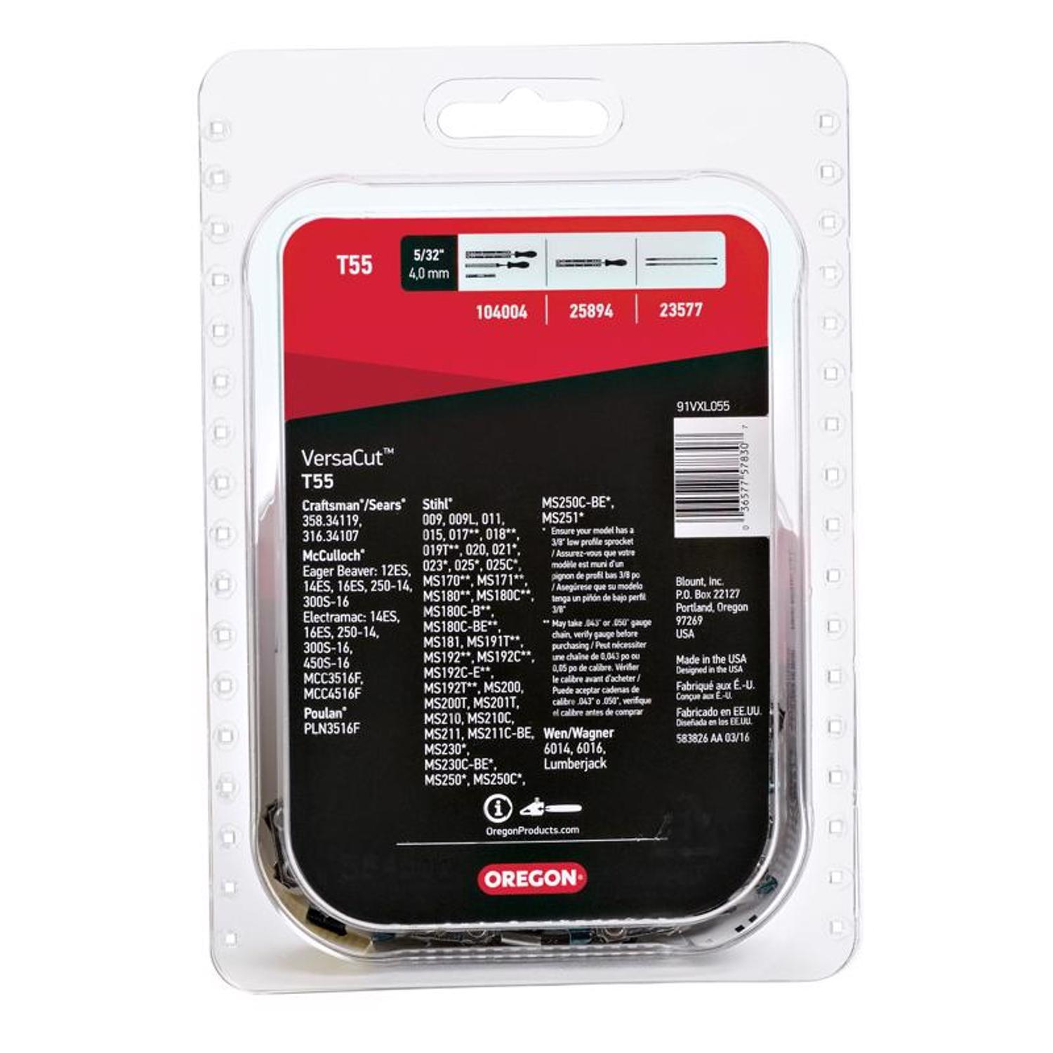 Oregon VersaCut T55 16 in. Chainsaw Chain 55 links