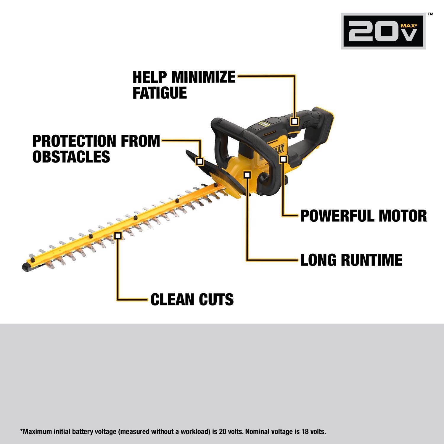 DeWalt DCHT821B 22 in. 20 V Battery Hedge Trimmer Tool Only