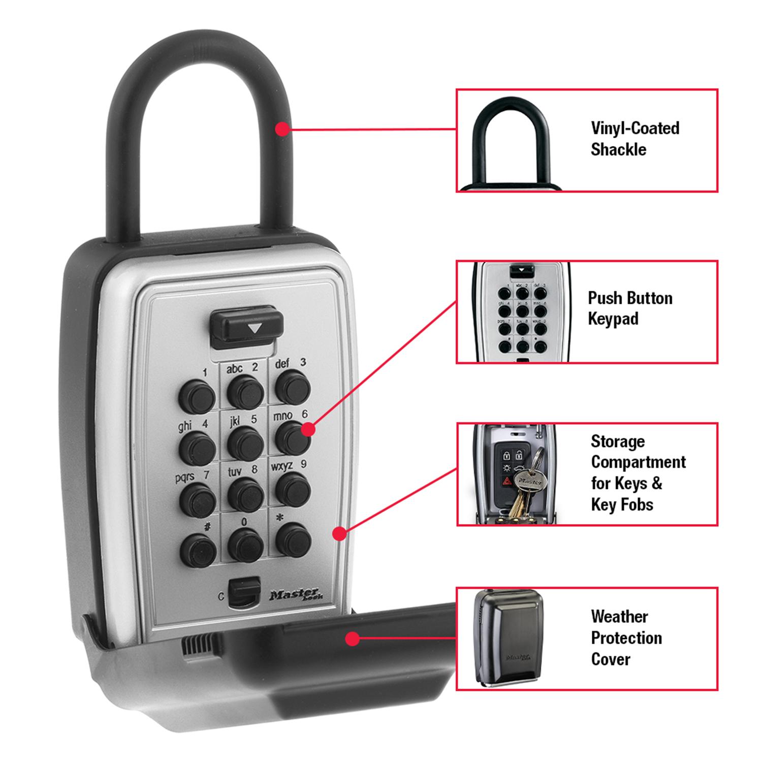 Master Lock 3.13 in. W Metal 4-Digit Combination Lock Box