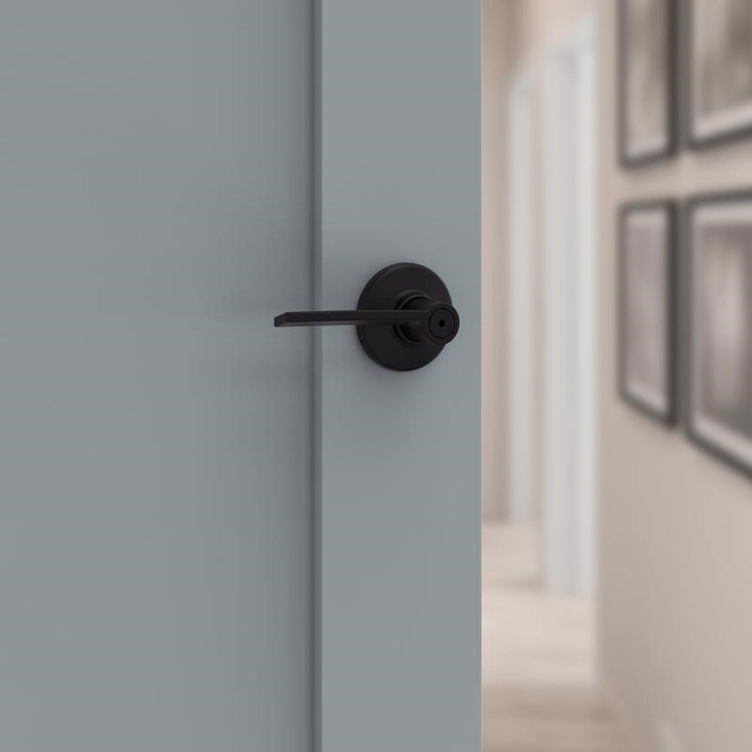 Kwikset Ladera Matte Black Privacy Lever