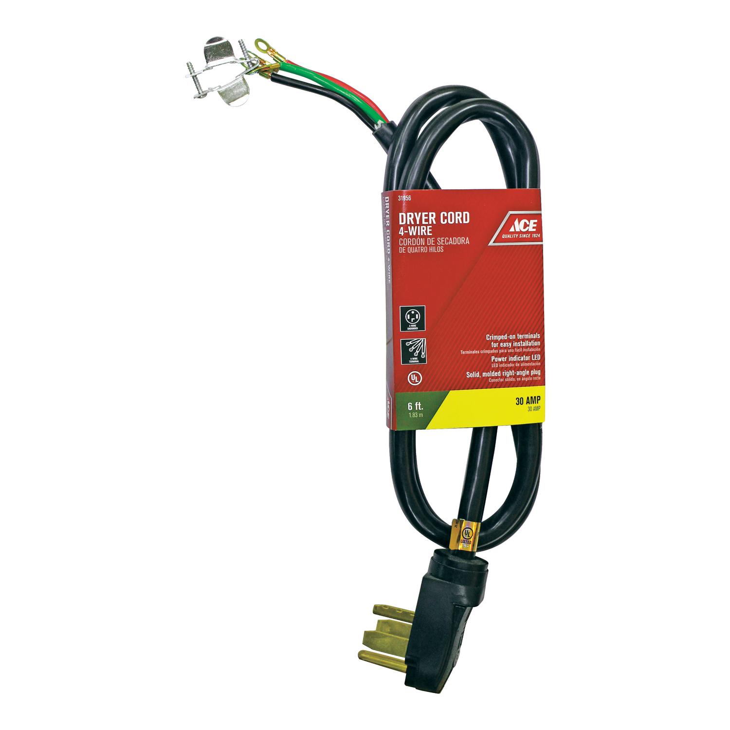 Ace 10/4 SRDT 6 ft. L Dryer Cord 4 Wire