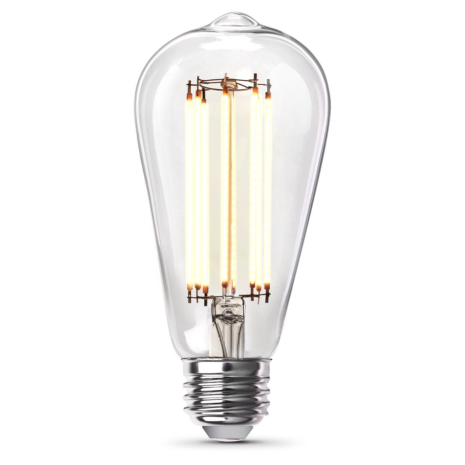 Feit ST19 E26 (Medium) Filament LED Bulb Adjustable White 60 Watt Equivalence 2 Pack
