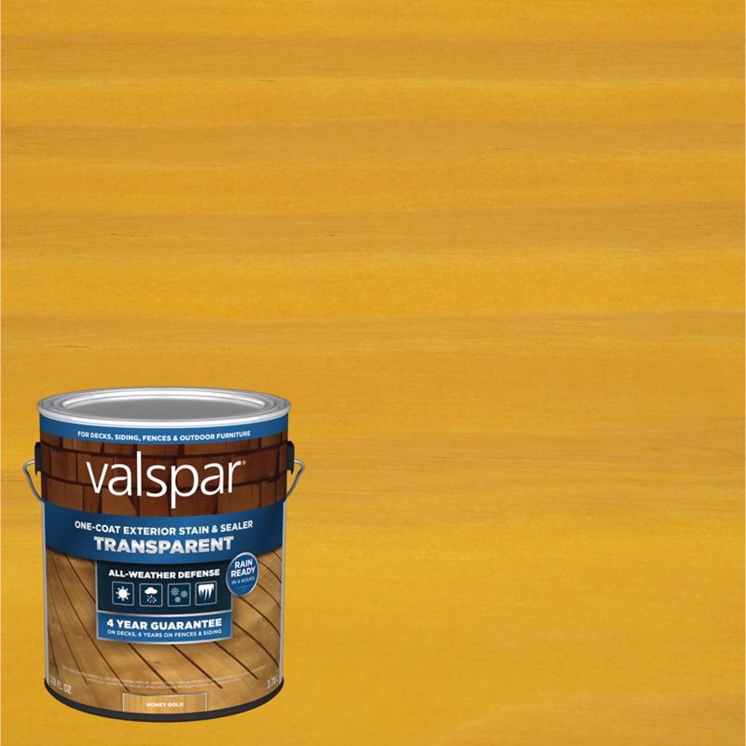 Valspar One-Coat Transparent Honey Gold Water-Based Acrylic Stain and Sealer 1 gal