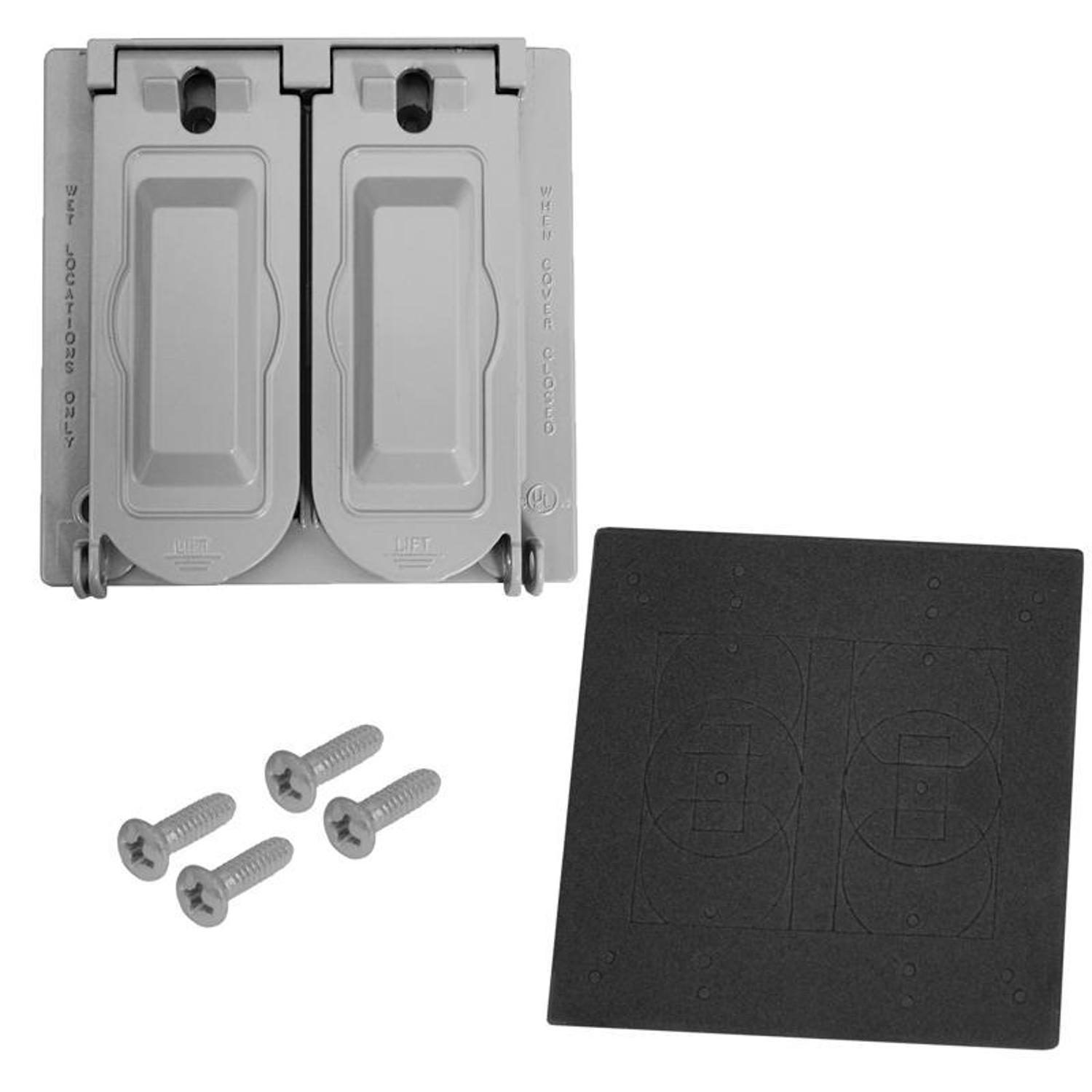 Sigma Engineered Solutions Square Die-Cast Metal 2 gang 4.75 in. H X 4.75 in. W Universal Cover