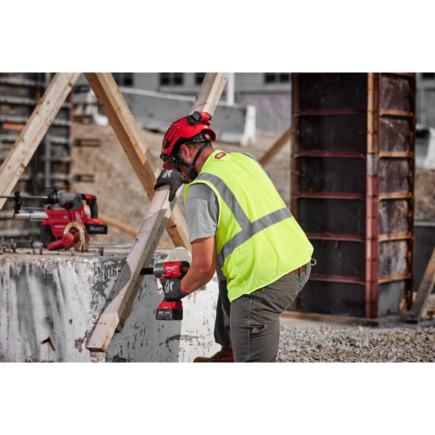 Milwaukee Reflective Class 2 Safety Vest High Visibility Yellow 2X/3X