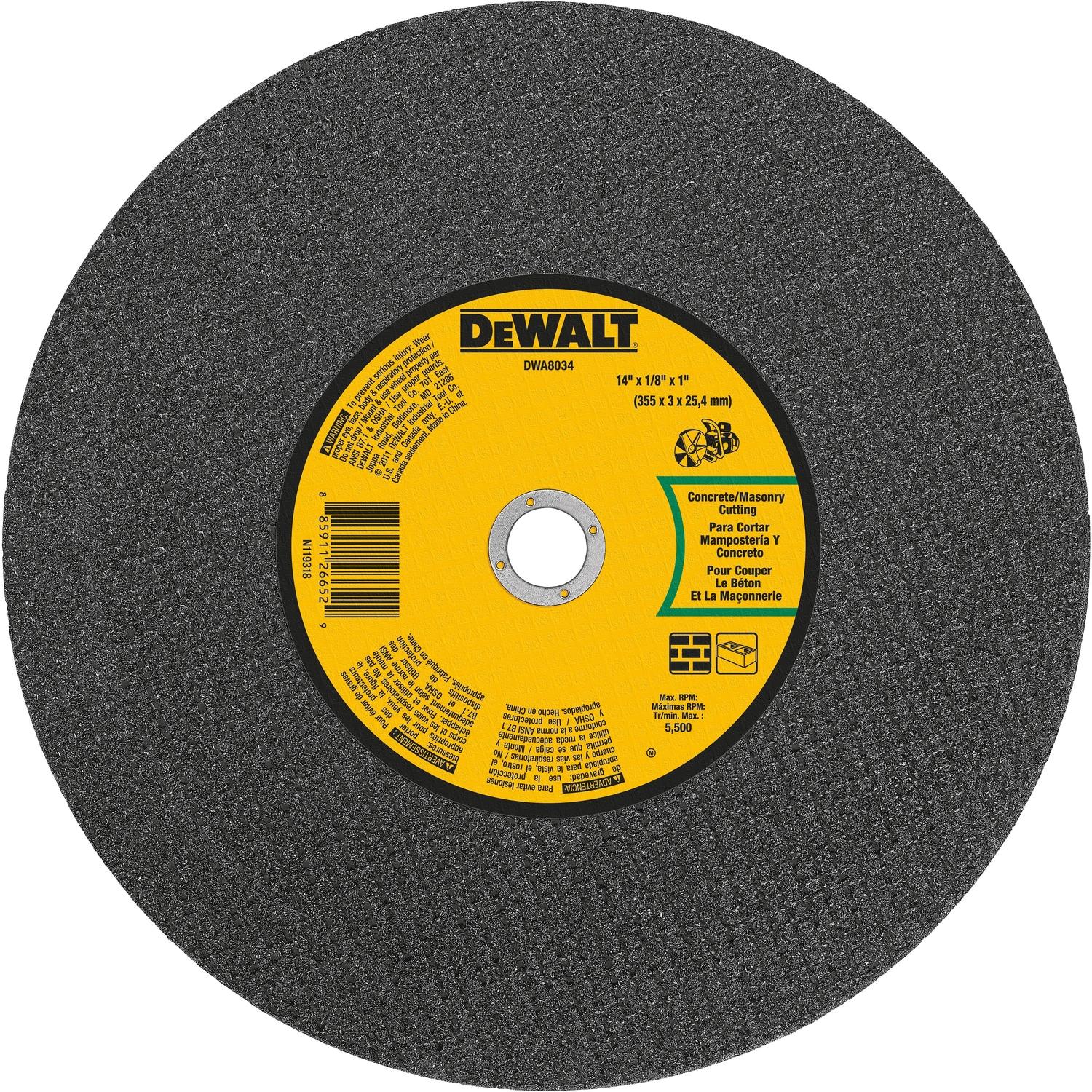 DeWalt High Performance 14 in. D X 1 in. Aluminum Oxide Masonry Cut-Off Wheel 1 pk