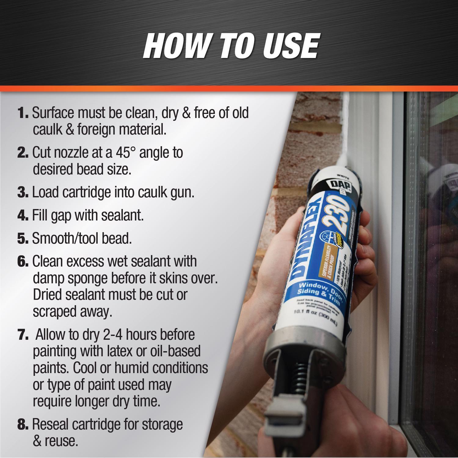 DAP Dynaflex 230 White Premium Latex Door/Siding/ Window Sealant 10.1 oz