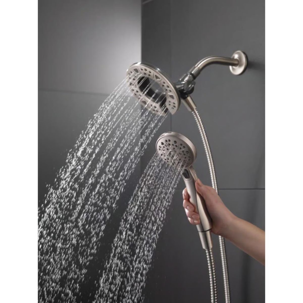 Delta Brushed Nickel 4 settings Showerhead Combo 1.75 gpm