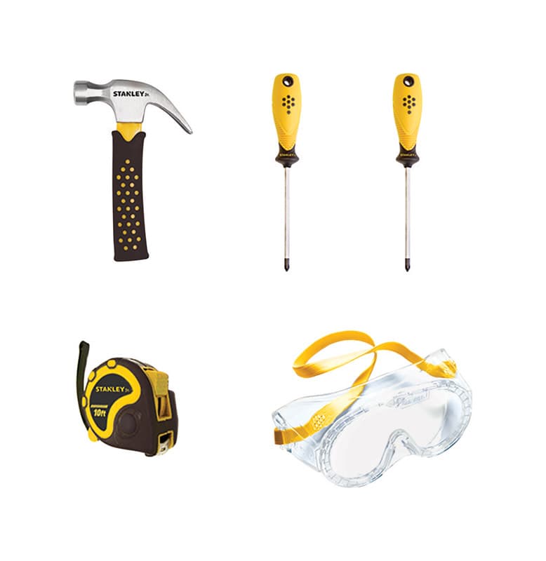 Stanley Jr. Tool Set Rubber/Steel Multicolored 5 Piece