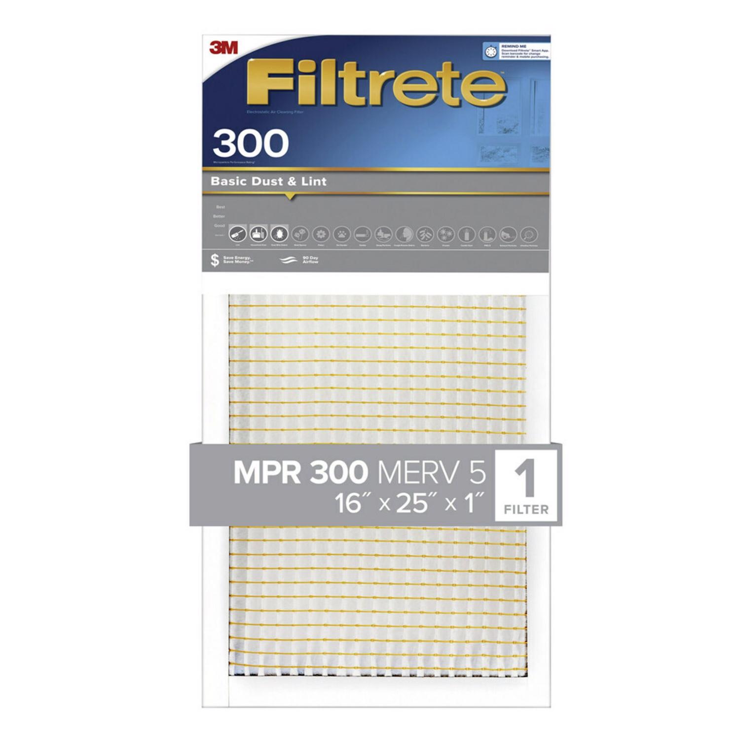 Filtrete 16 in. W X 25 in. H X 1 in. D 5 MERV Pleated Filter Dust 1 pk