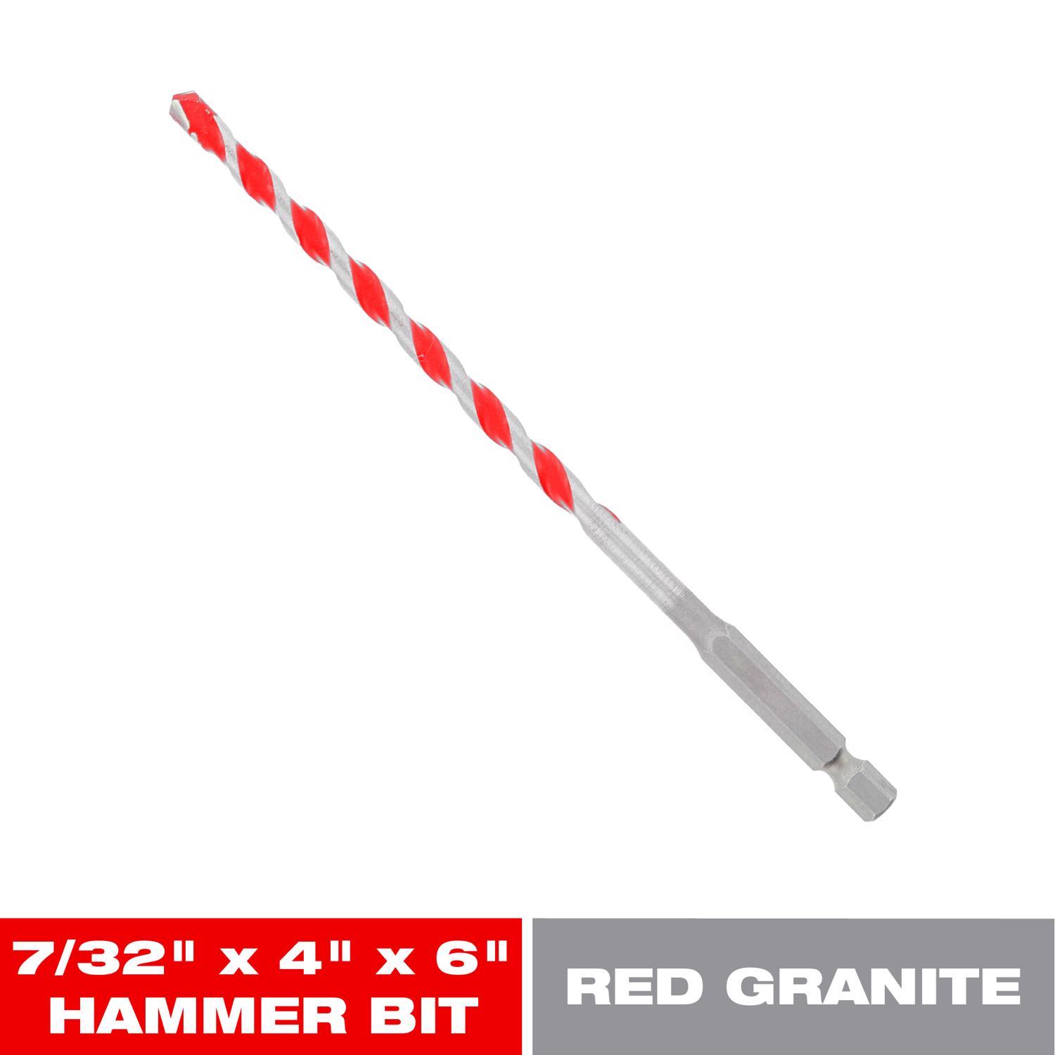 Diablo SPEEDemon 7/32 in. X 6 in. L Carbide Tipped Red Granite Hammer Drill Bit Hex Shank 1 pk