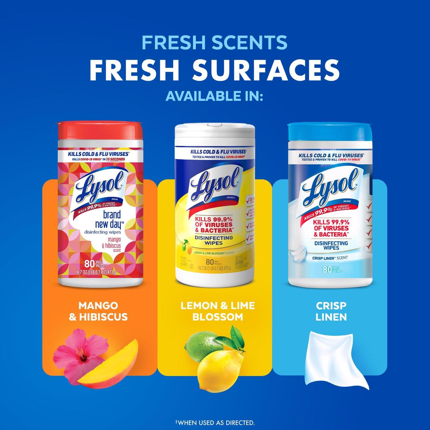 Lysol Lemon & Lime Blossom Scent Disinfecting Wipes 80 ct 1 pk