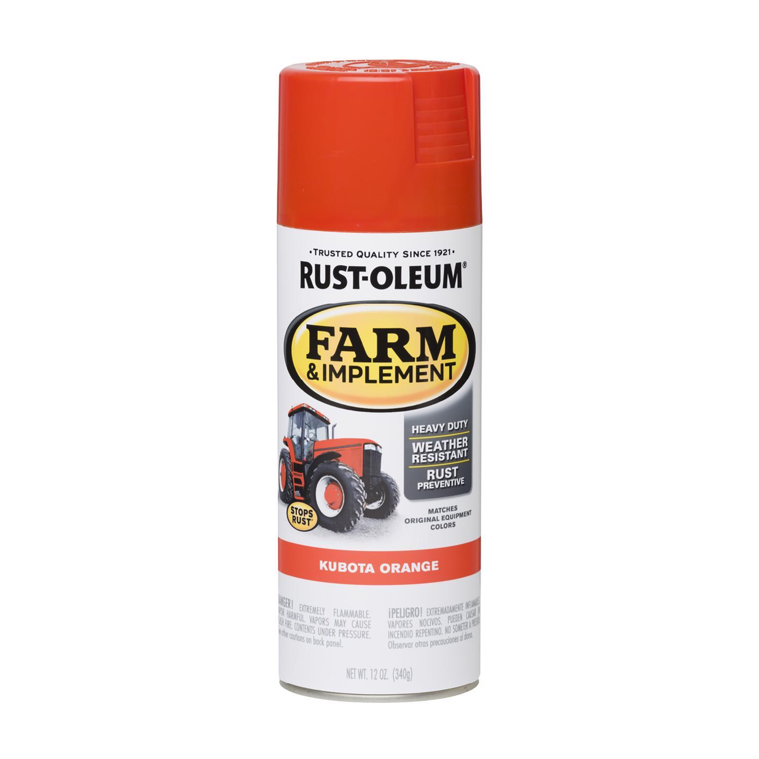 Rust-Oleum Indoor and Outdoor Gloss Kubota Orange Oil-Based Farm & Implement 12 oz