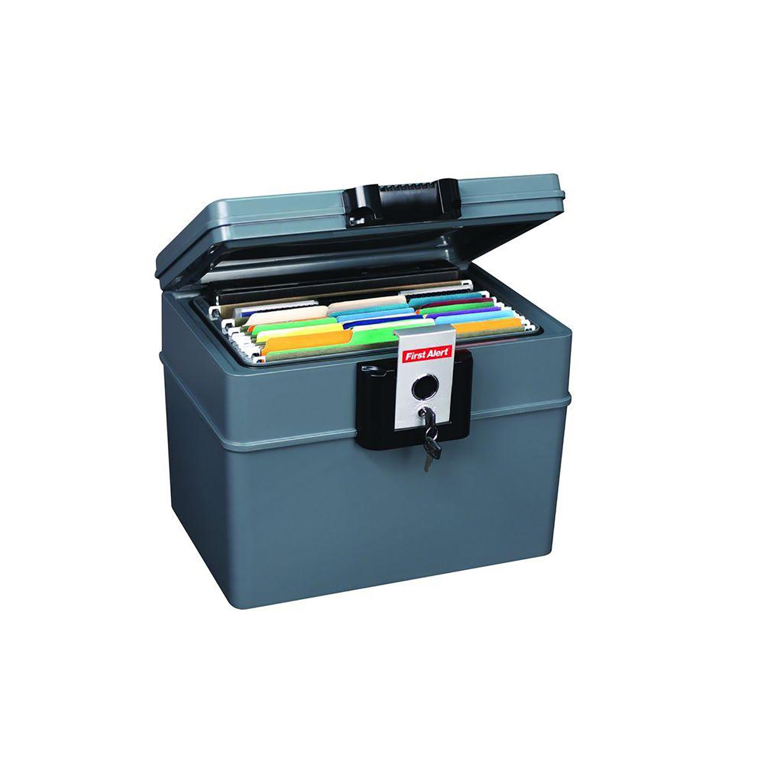 First Alert 0.62 cu. ft. Key Lock Gray File Chest
