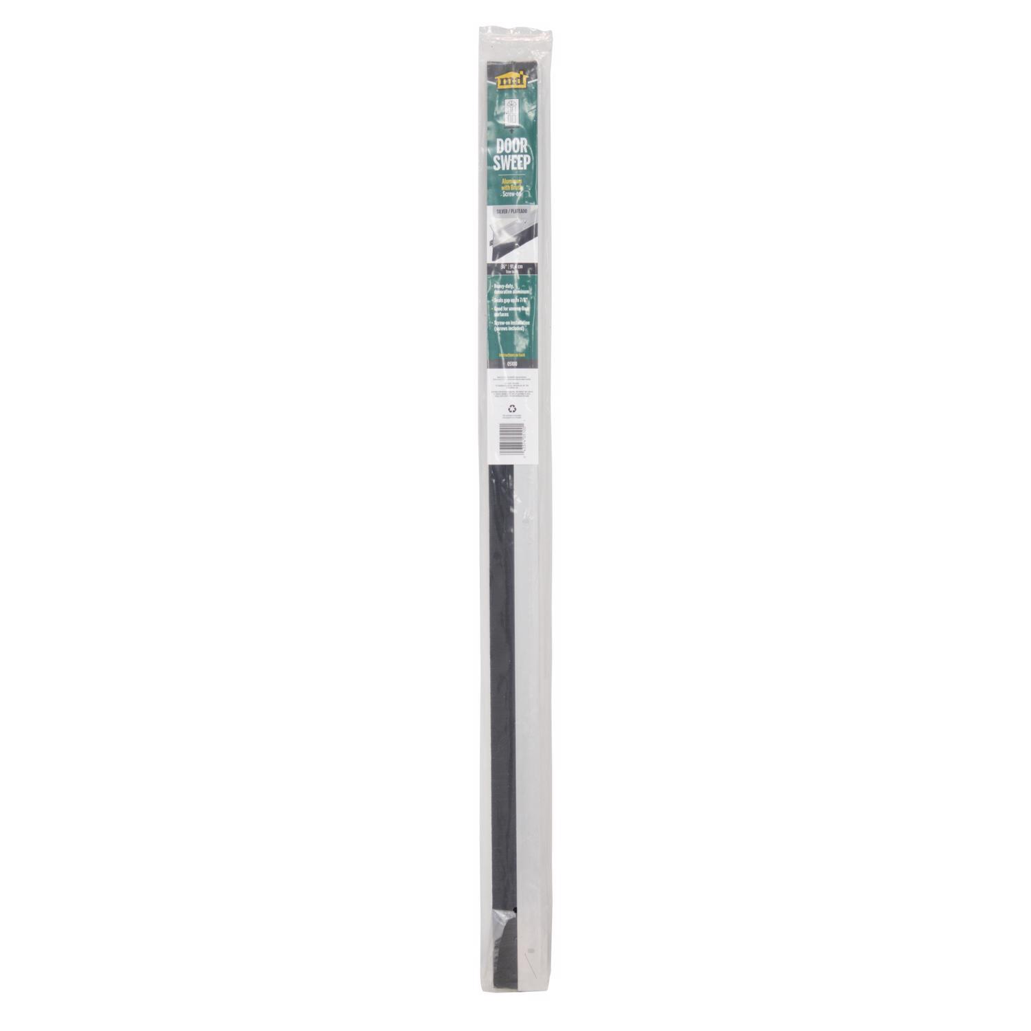 M-D Brown/Silver Vinyl Brush Sweep For Doors 36 in. L X 2-1/4 in.