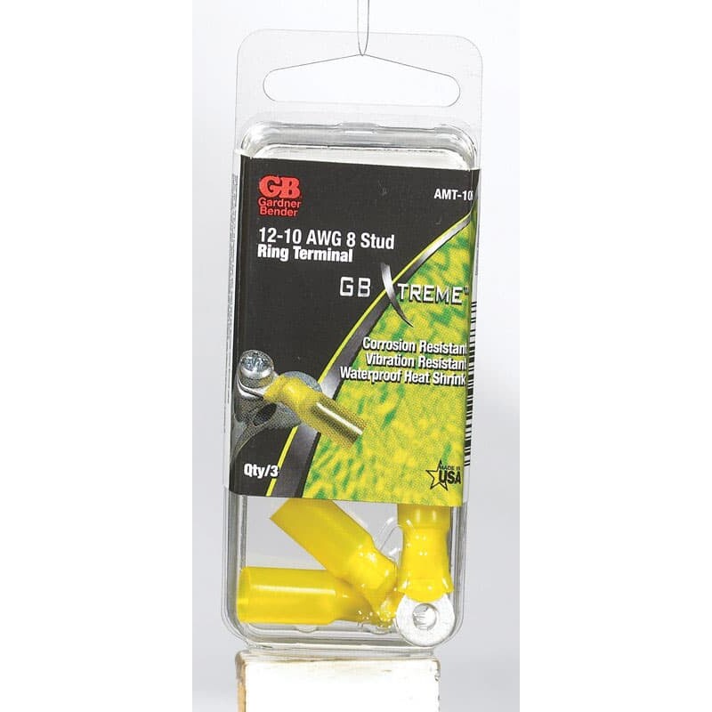 Gardner Bender Xtreme 12-10 Ga. Insulated Wire Ring Terminal Yellow 3 pk