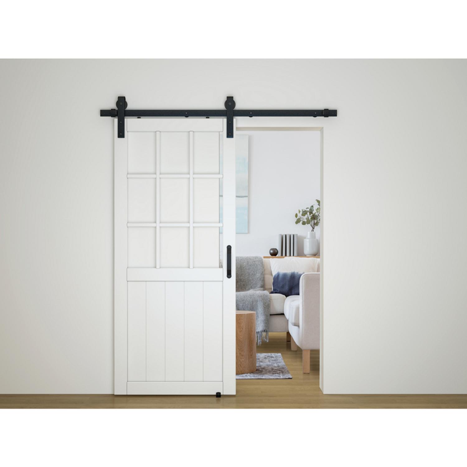 National Hardware Designer 72 in. L Matte Black Steel Barn Door Hanger Kit 1 pc