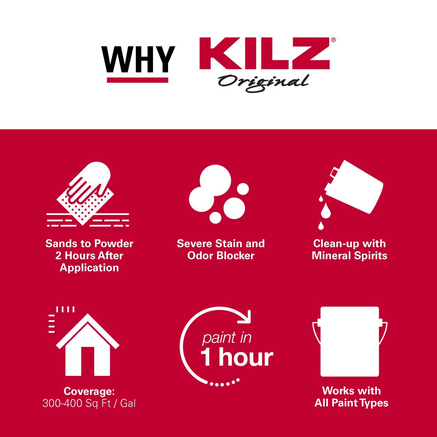 KILZ Original White Flat Oil-Based Aerosol Primer/Sealer 13 oz
