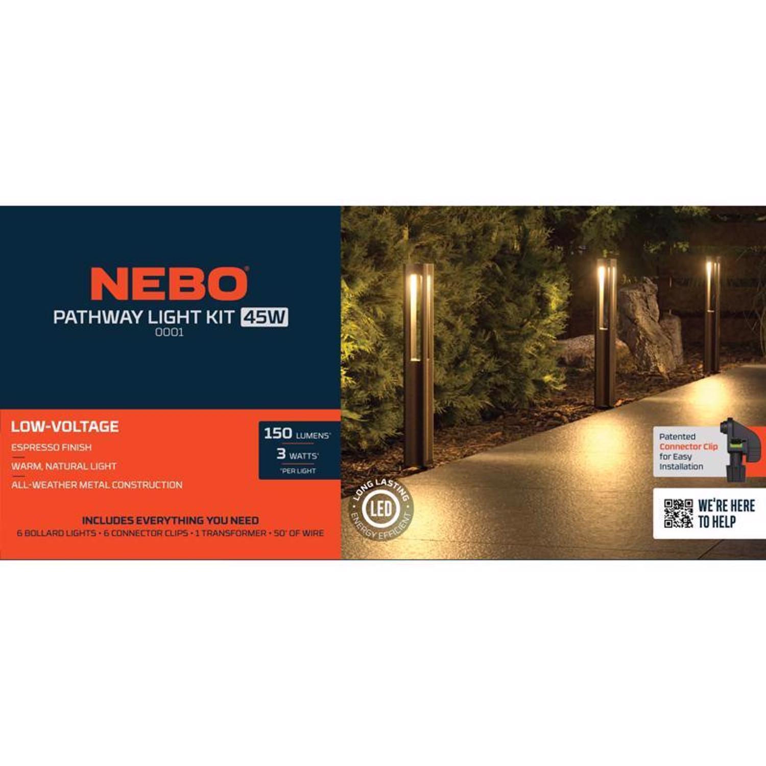 NEBO Low Voltage 45 W LED Bollard Light 6 pk