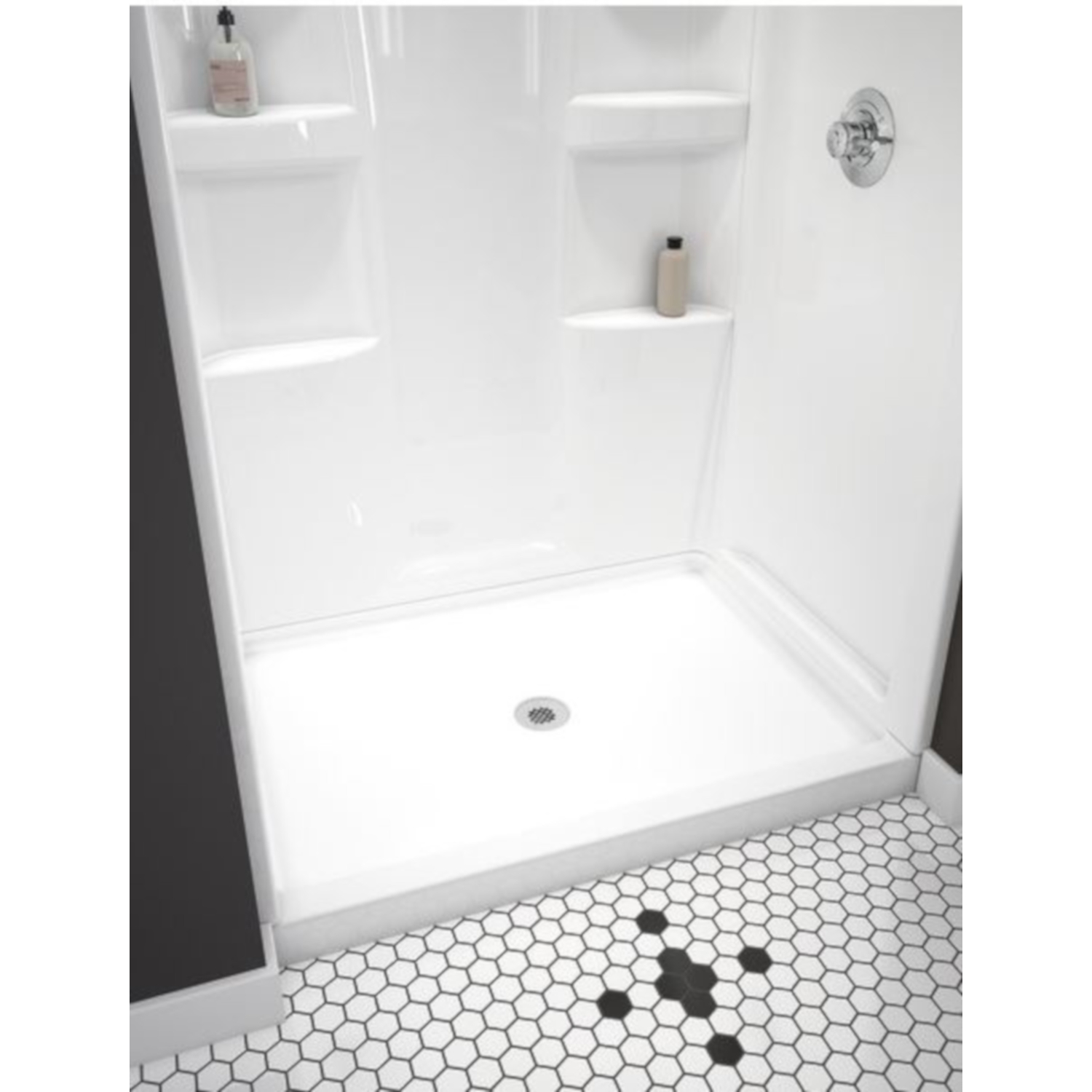 Delta Hycroft 73.5 in. H X 34 in. W X 48 in. L White Shower Surround
