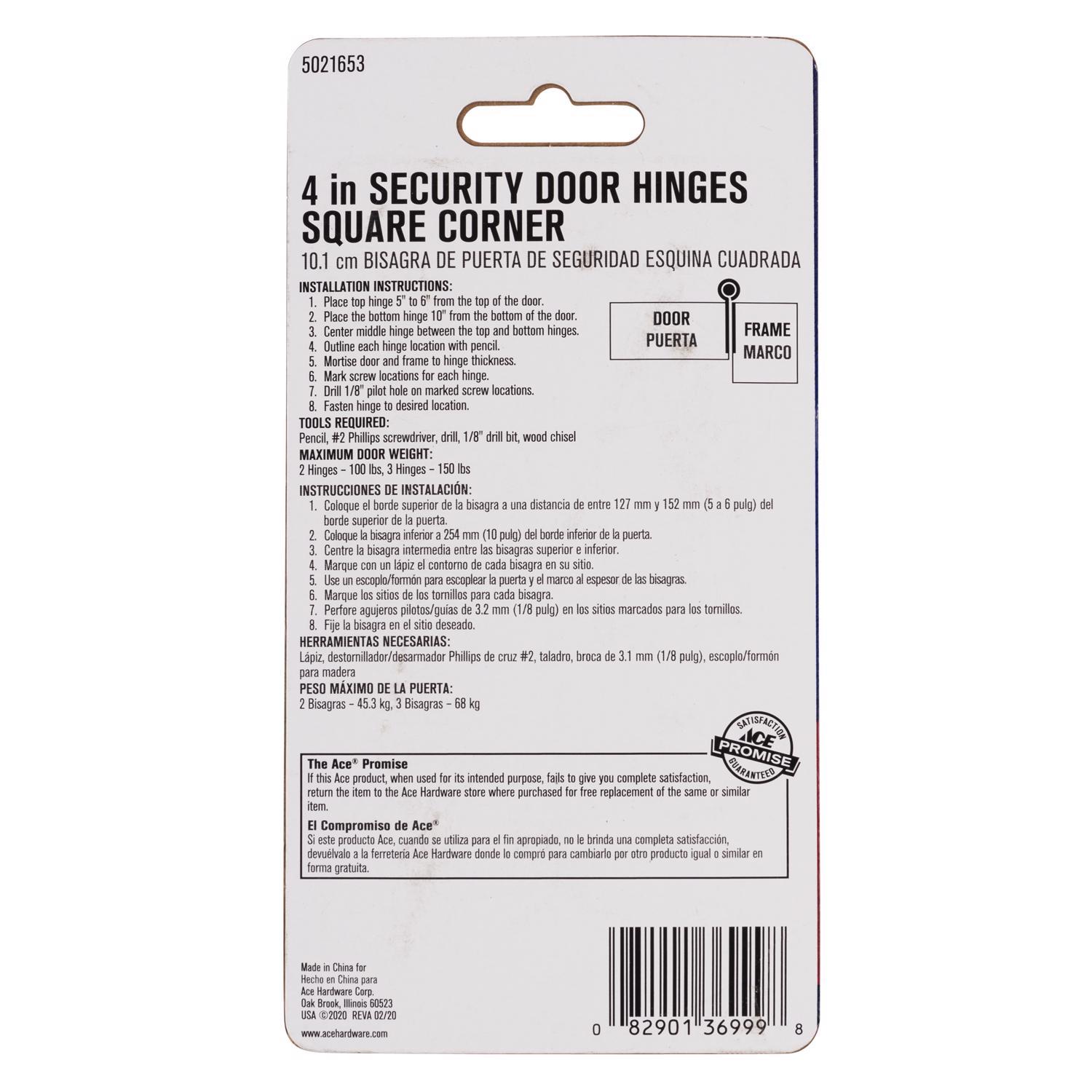 Ace 4 in. L Antique Brass Residential Door Hinge 3 pk