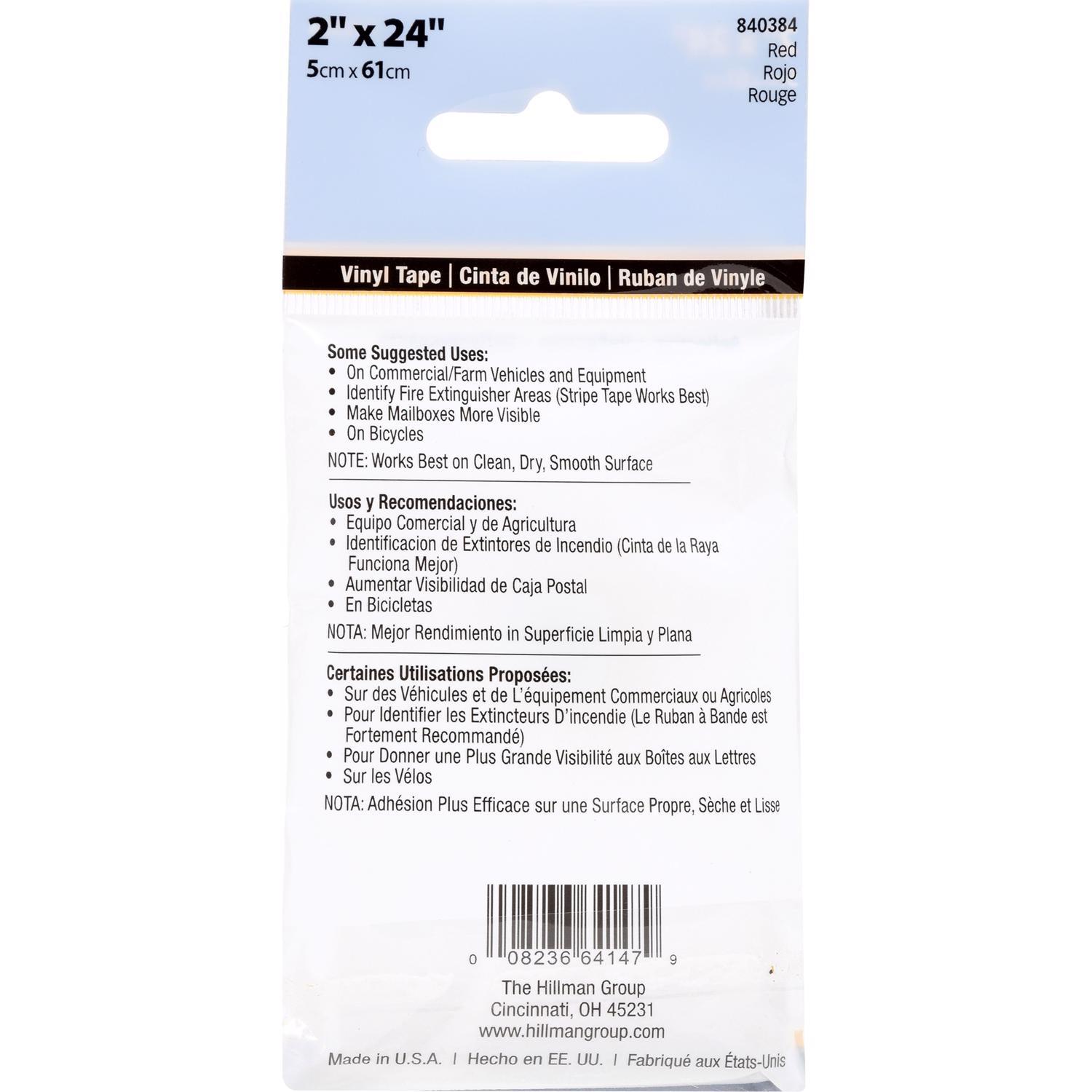HILLMAN 2 in. W X 24 in. L Red Reflective Safety Tape 1 pk