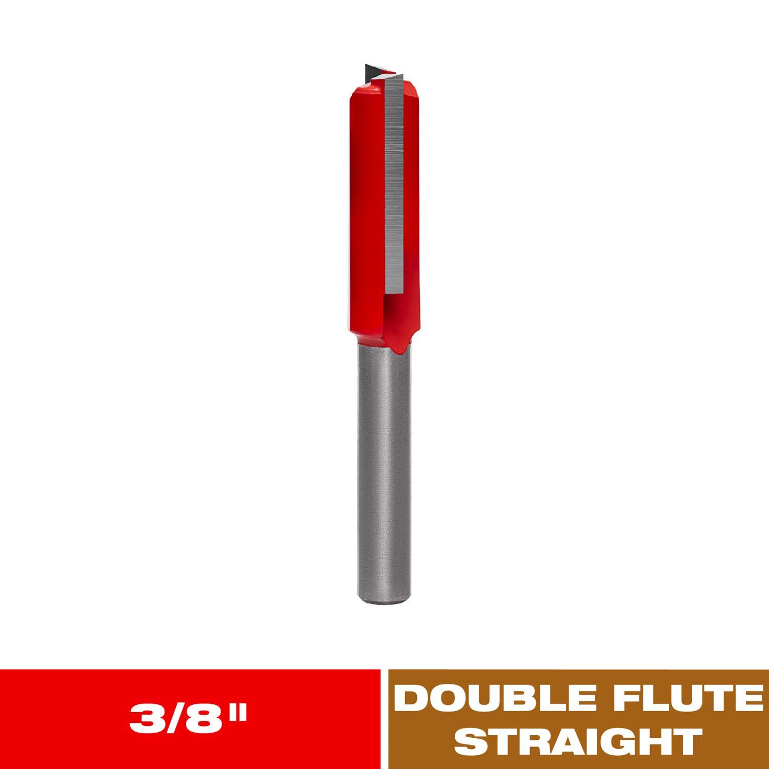 Diablo 3/8 in. D X 2-1/2 in. L Carbide Double Flute Straight Router Bit