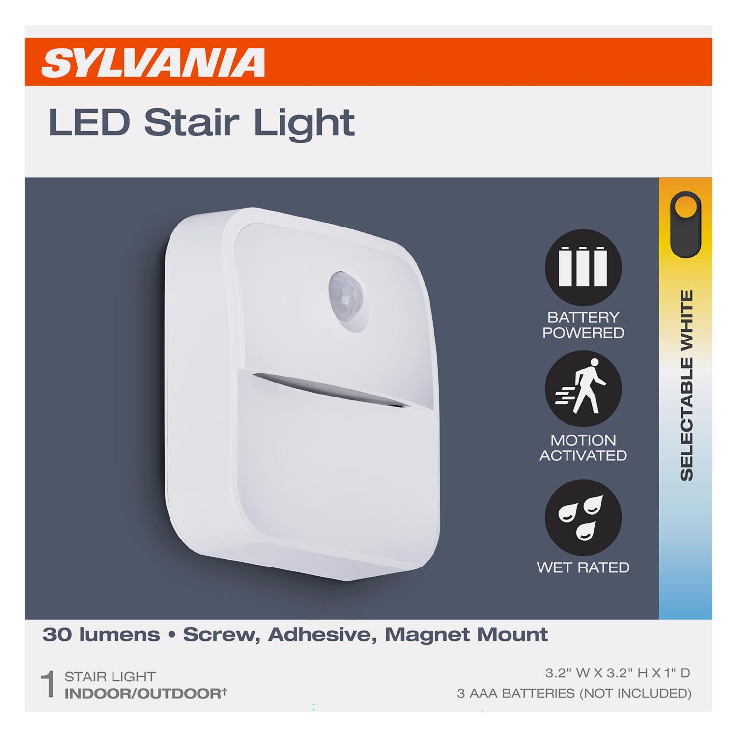 Sylvania Motion-Sensing Battery Powered LED White Stair Light
